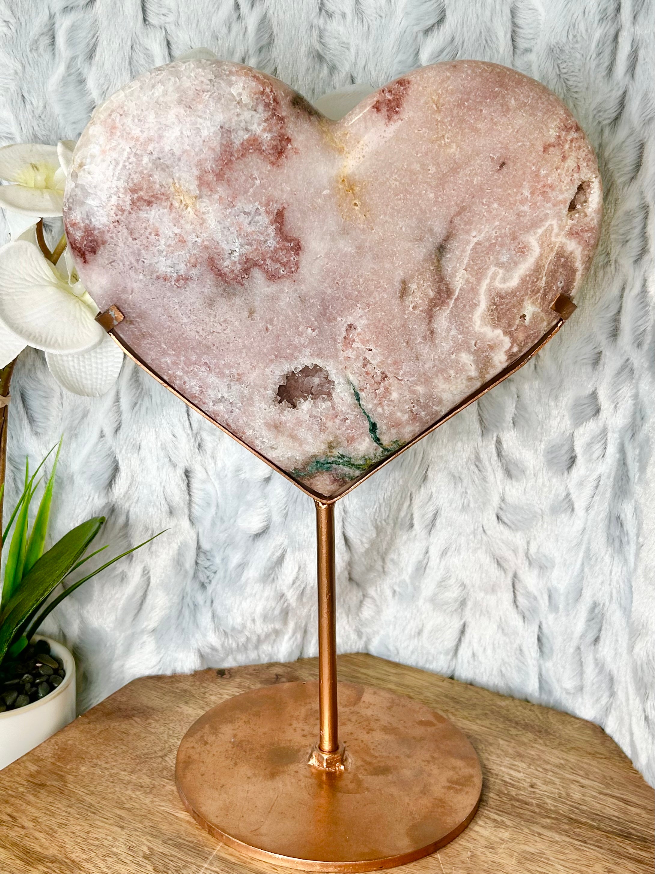 Large Pink Amethyst Heart