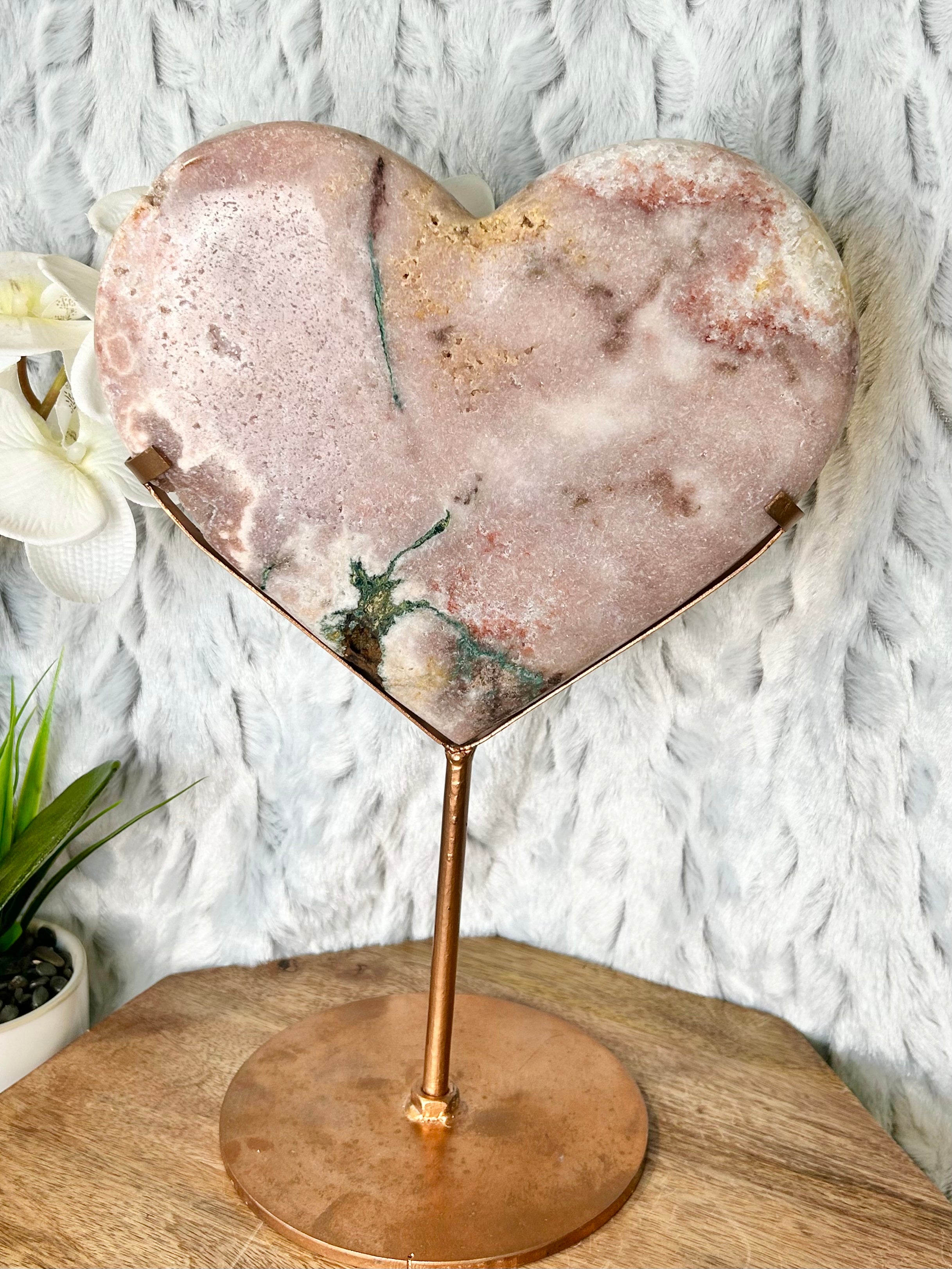 Large Pink Amethyst Heart