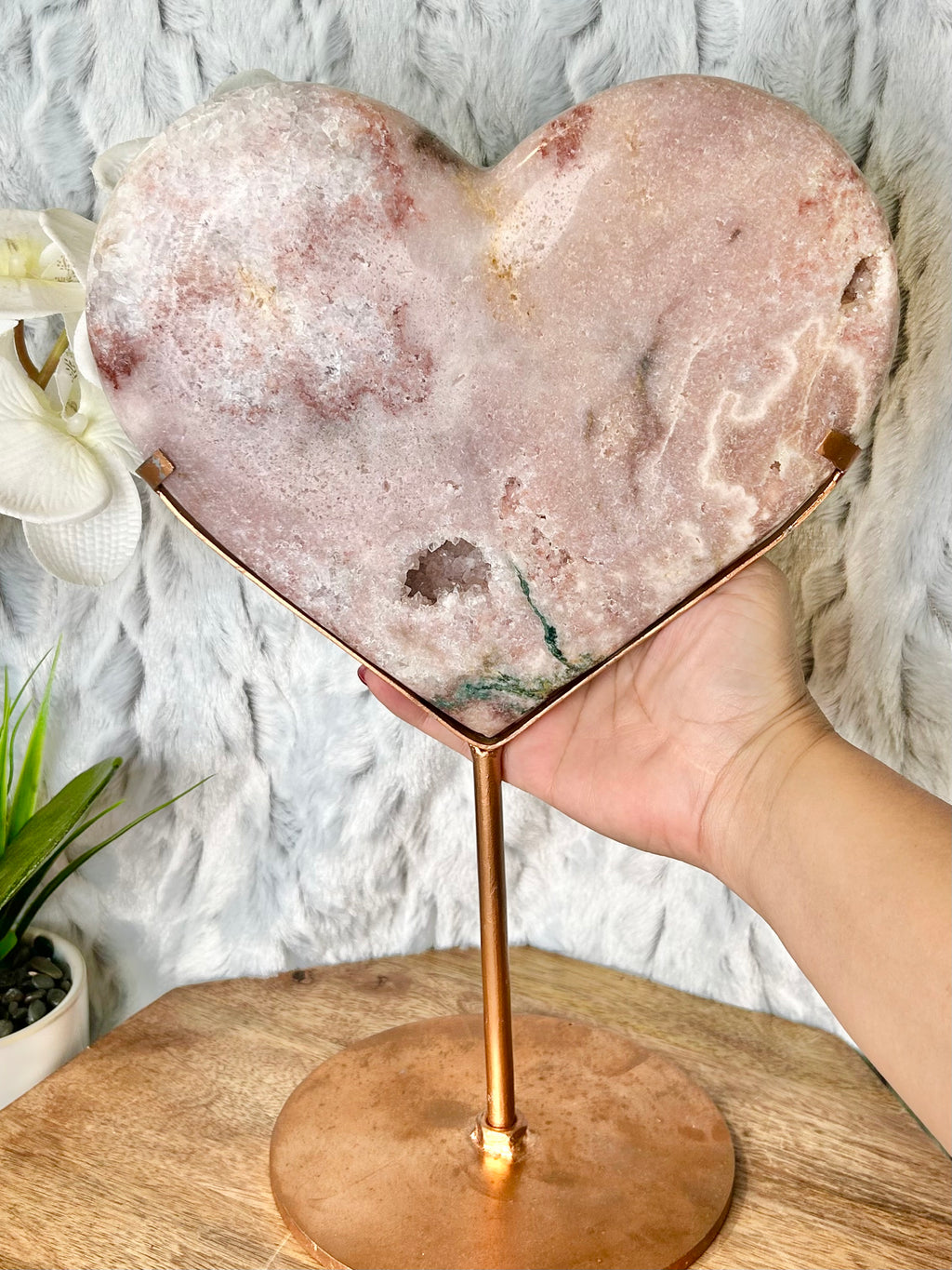 Large Pink Amethyst Heart