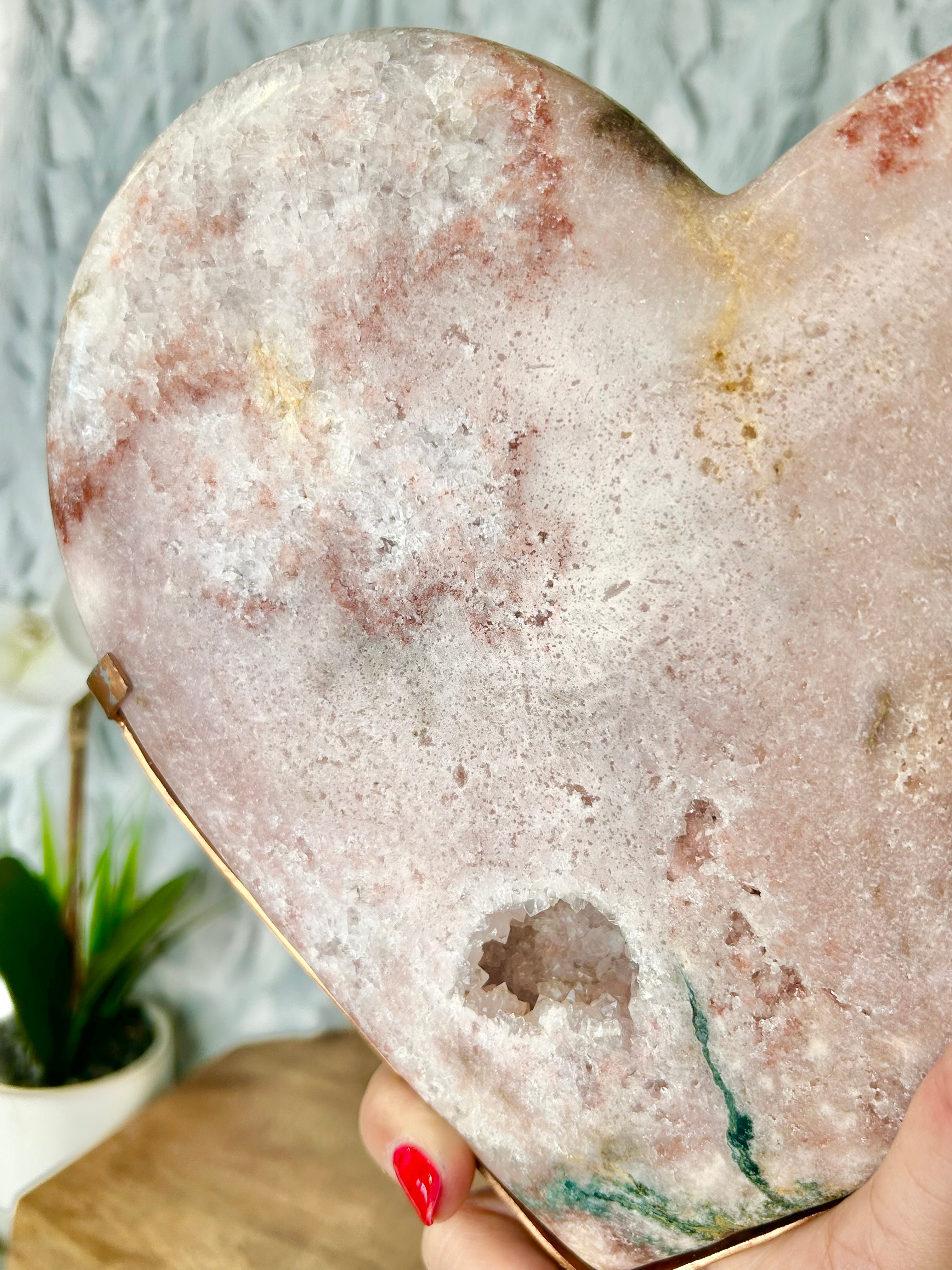 Large Pink Amethyst Heart