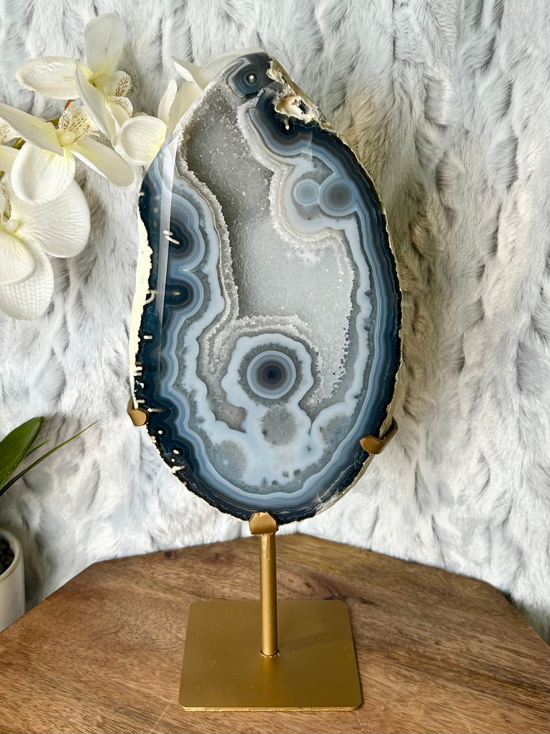 Large Blue Banded Geode