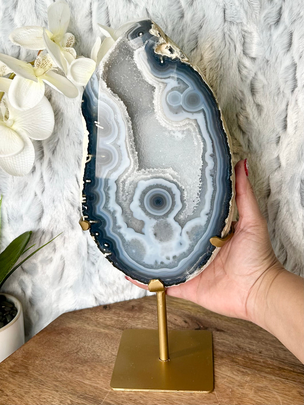 Large Blue Banded Geode