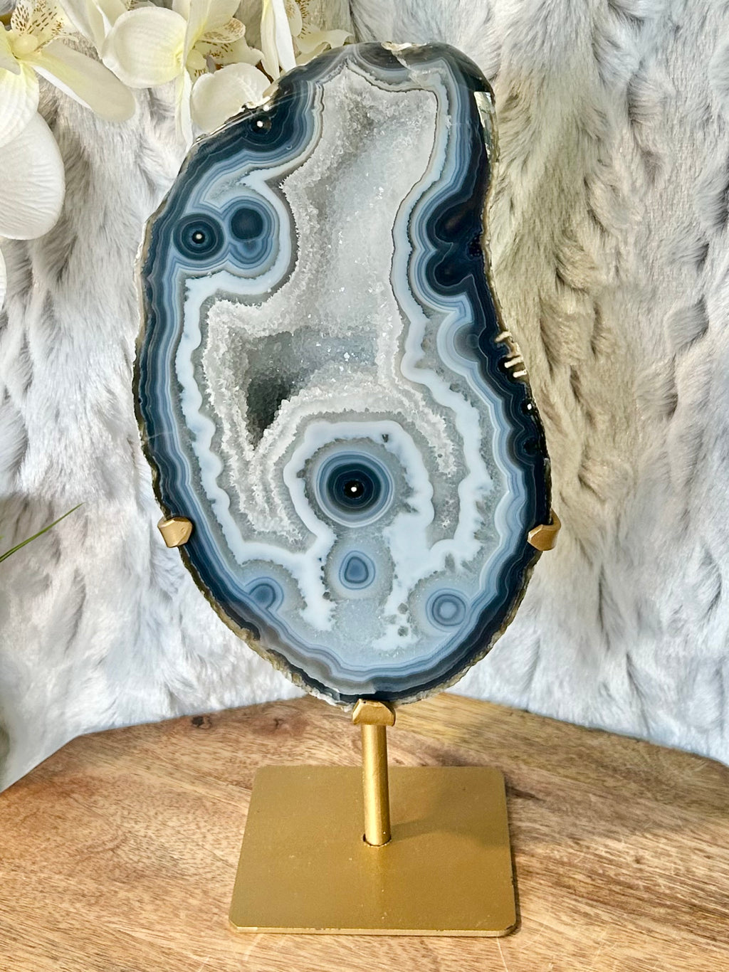 Large Blue Banded Geode