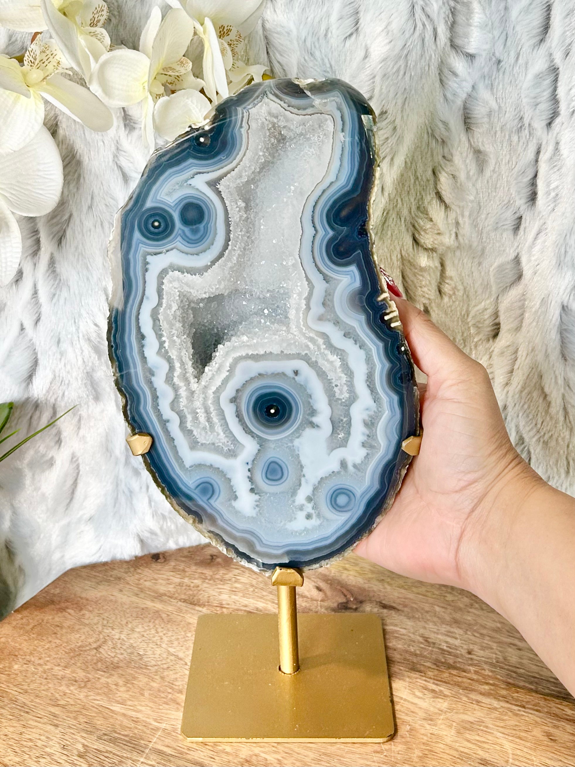 Large Blue Banded Geode