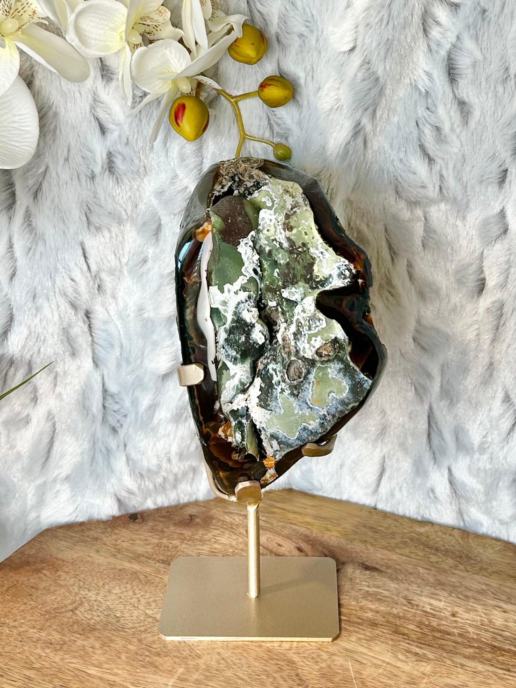 Rare Green Druse Agate Geode