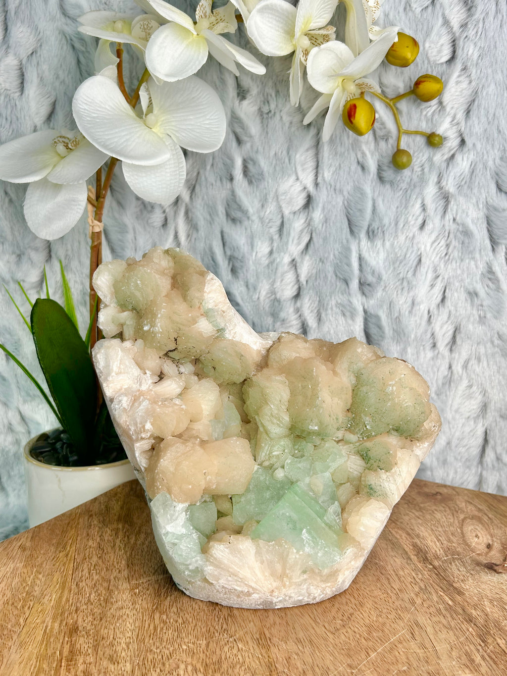 Green Apophyllite and Stilbite