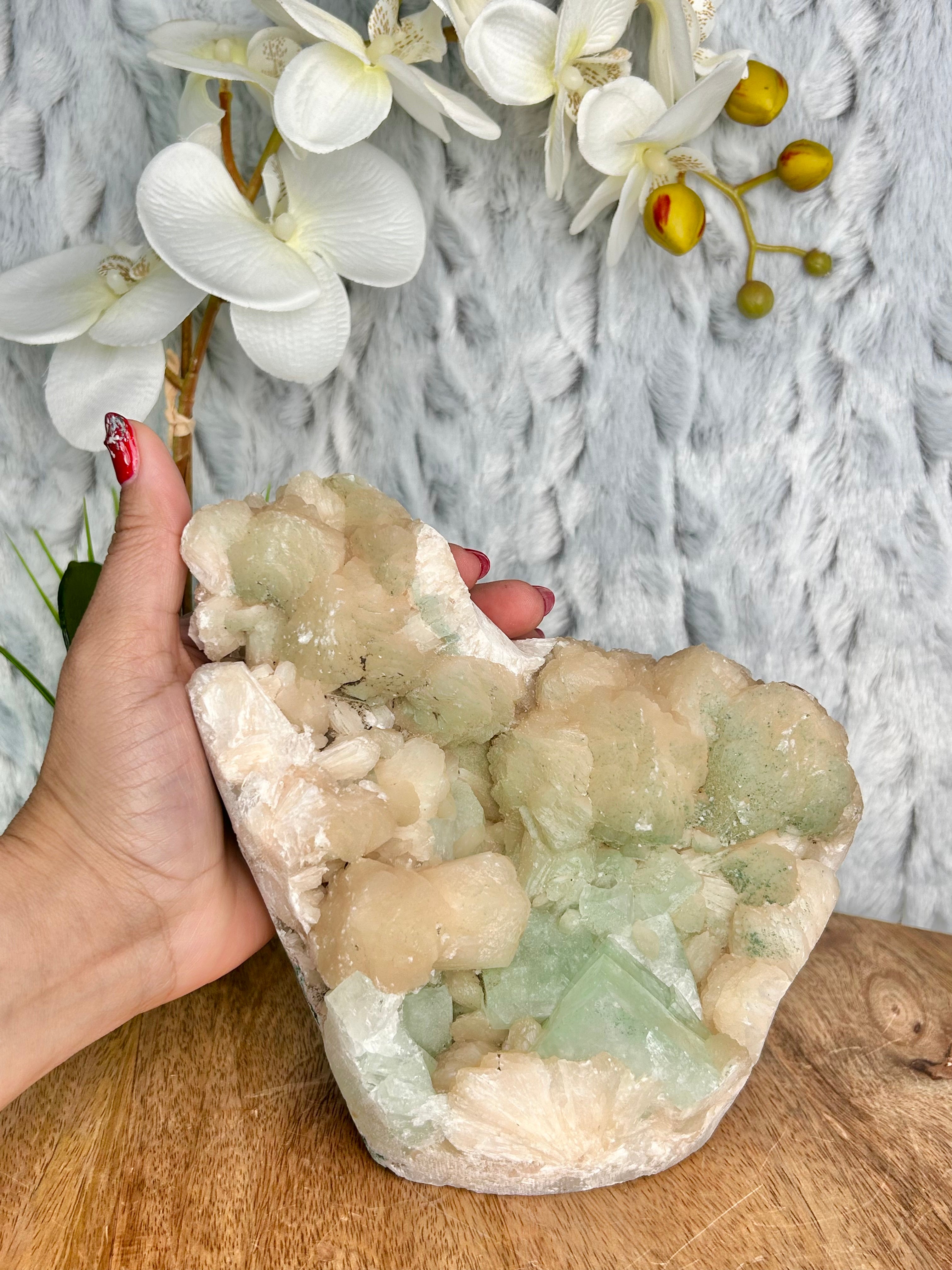 Green Apophyllite and Stilbite