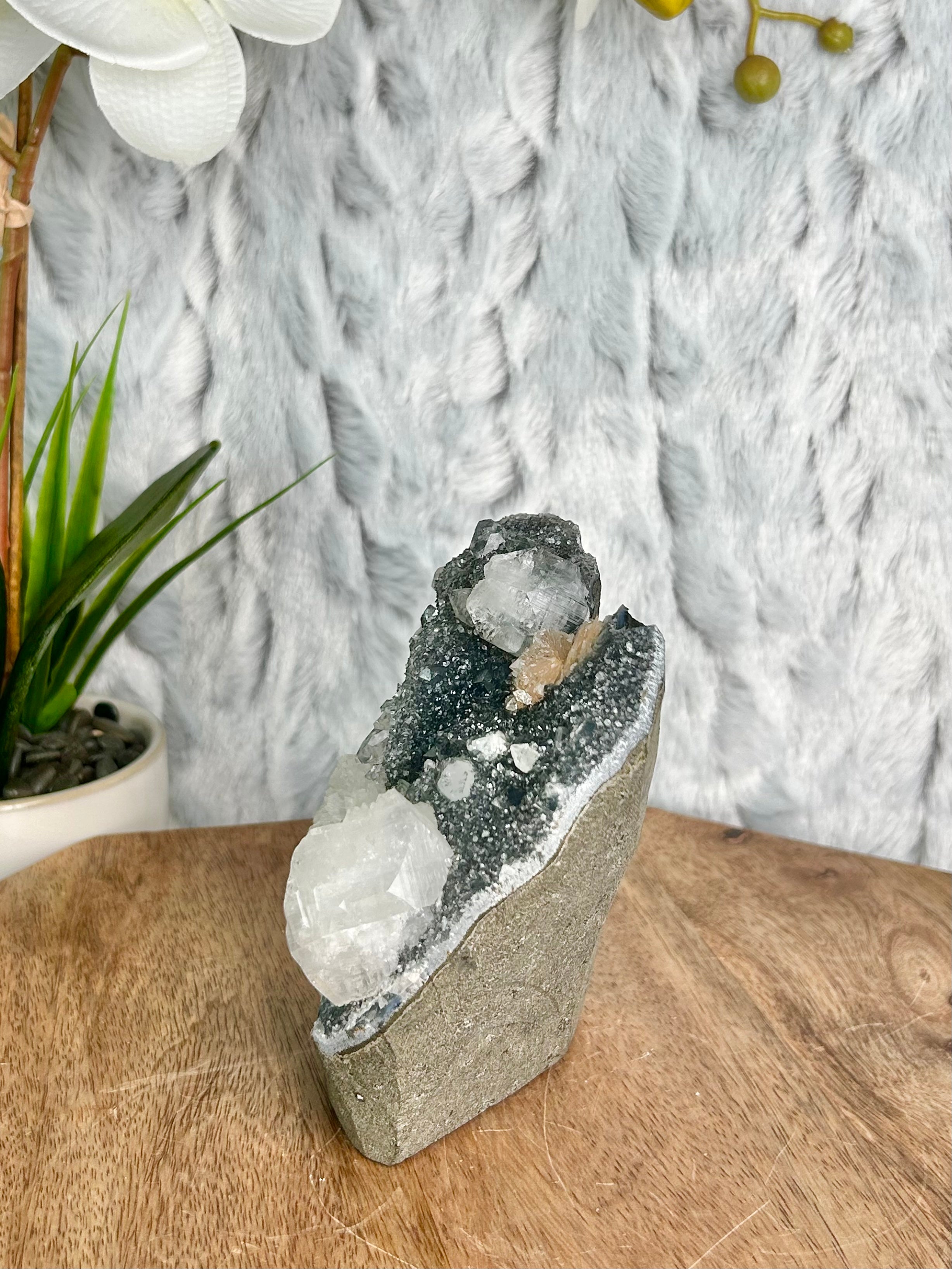 Blue Chalcedony with Apophyllite