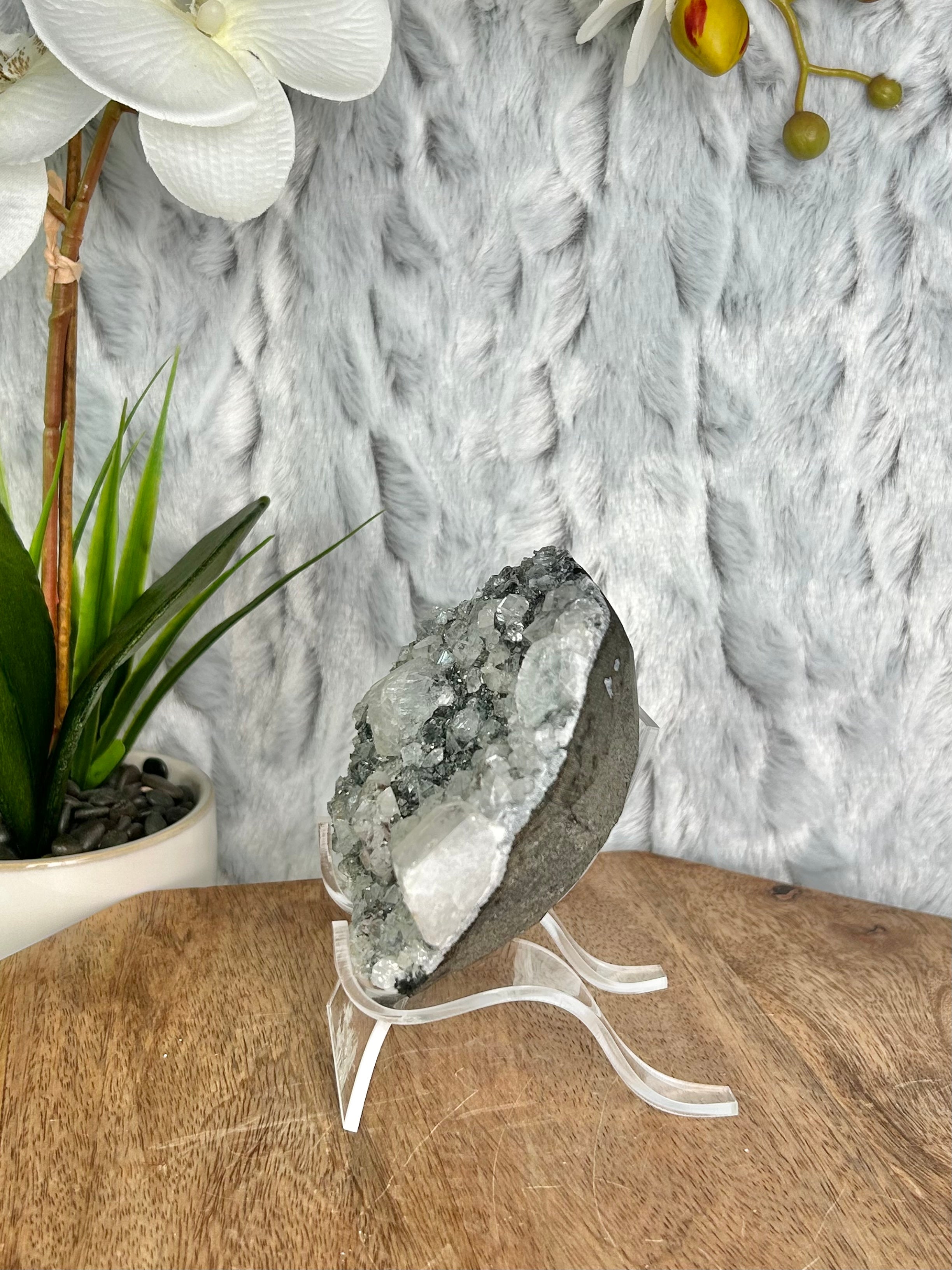 Black Chalcedony with Apophyllite