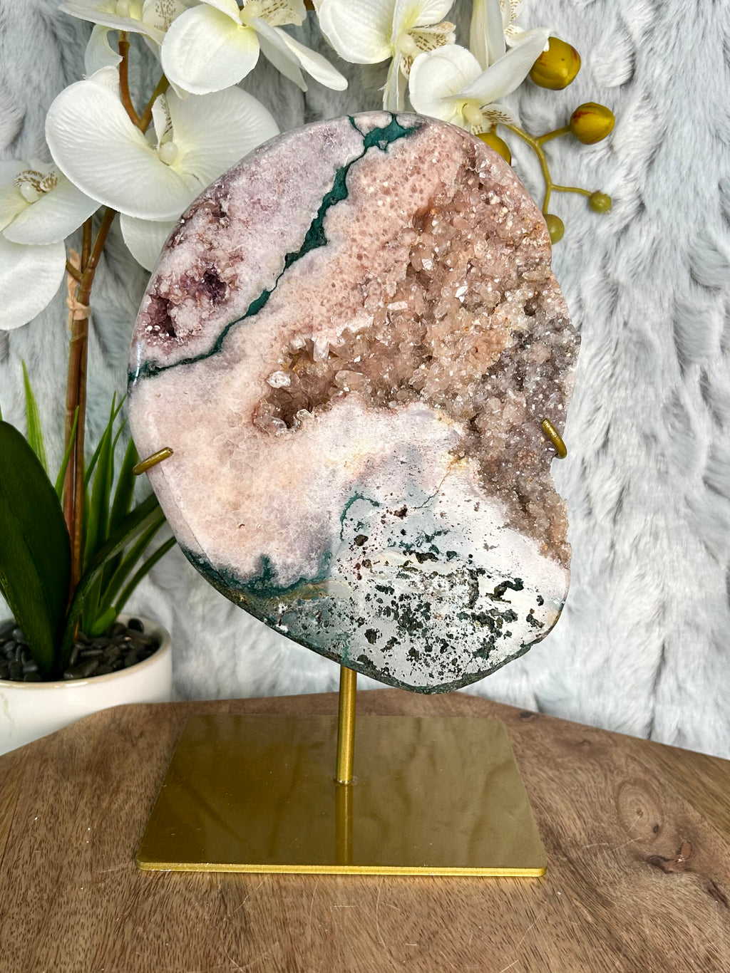 Pink Amethyst Slab with Jasper