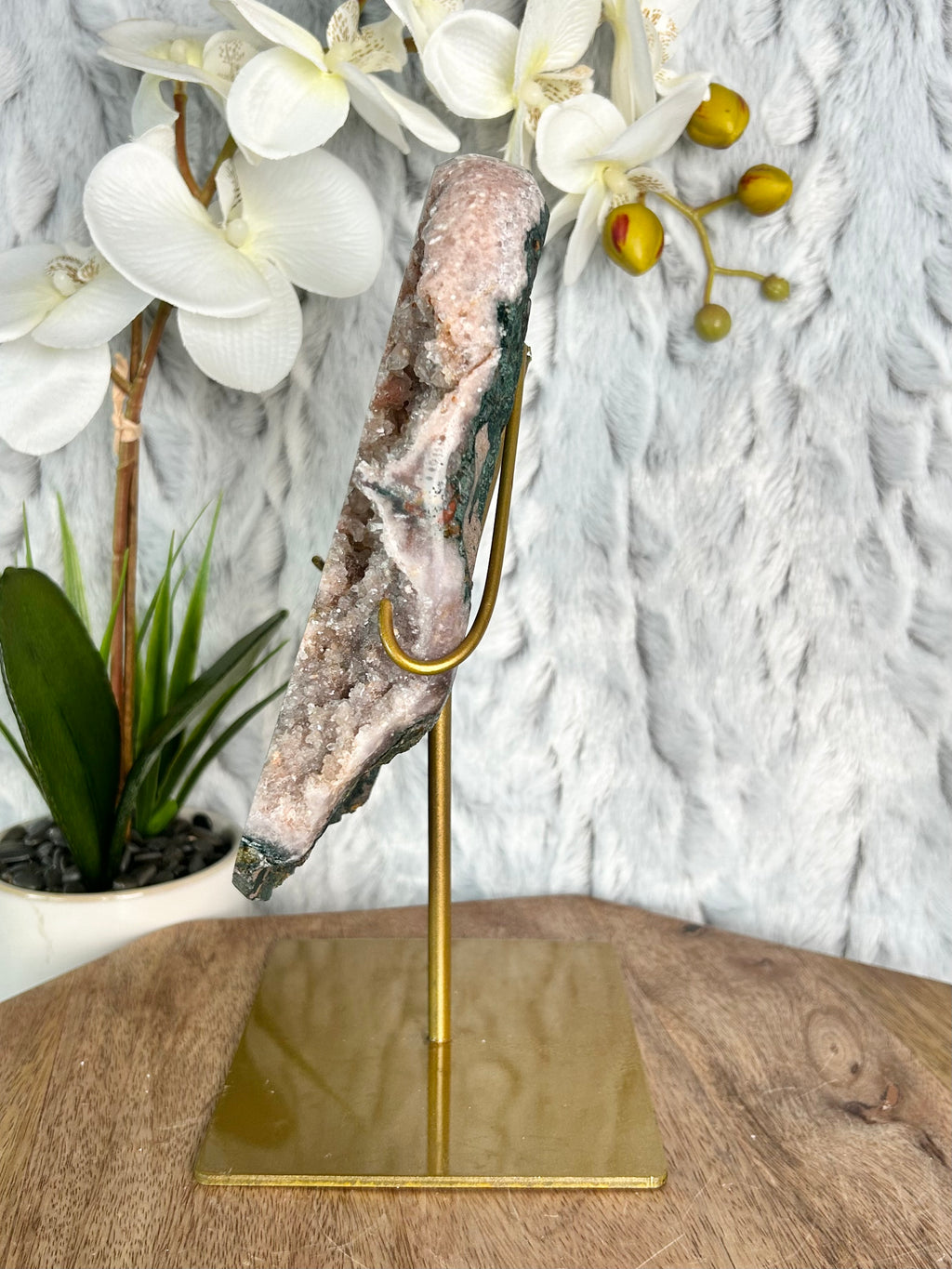 Pink Amethyst Slab with Jasper