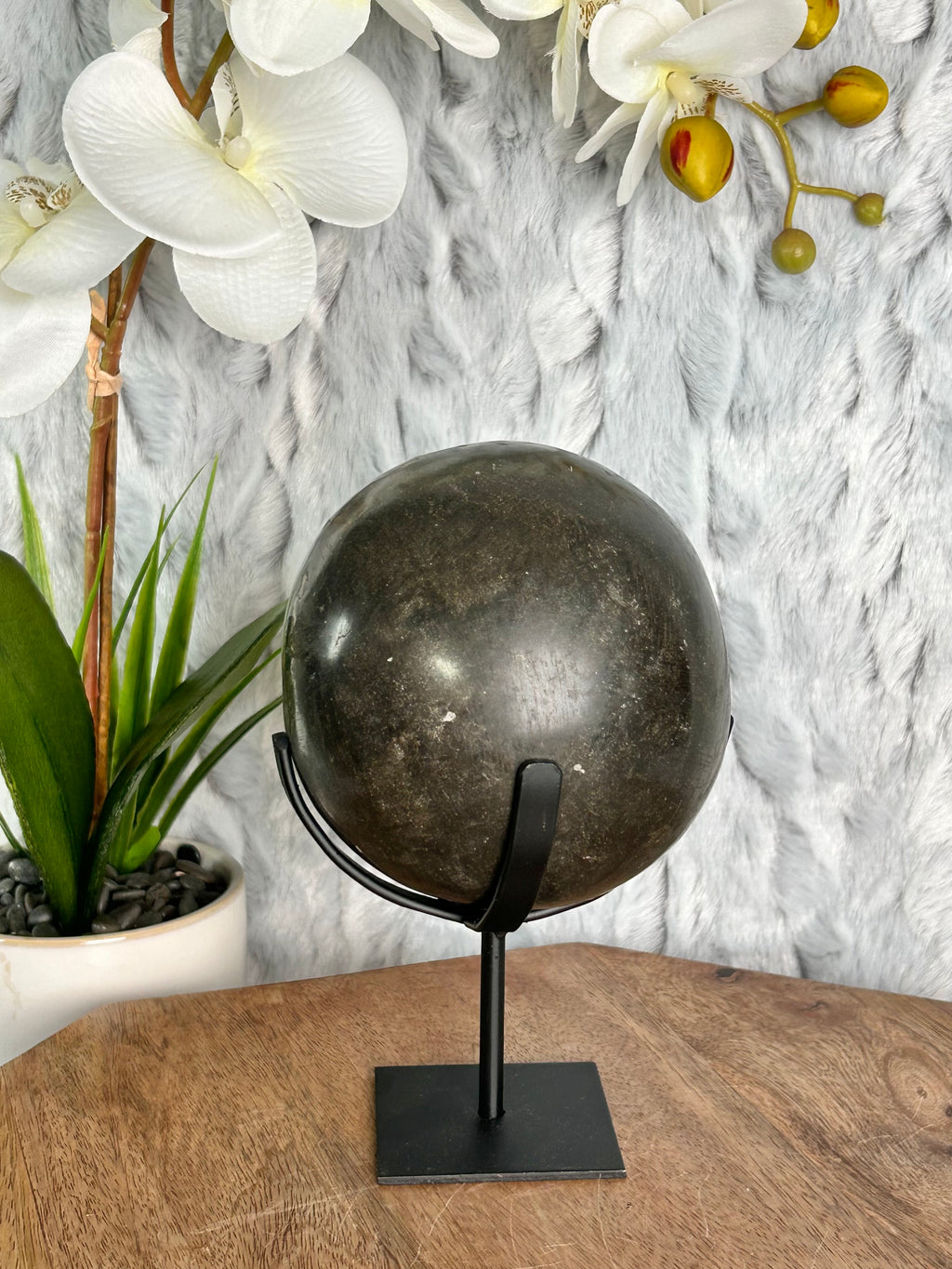 Large Uruguayan Sphere with speckled Calcite