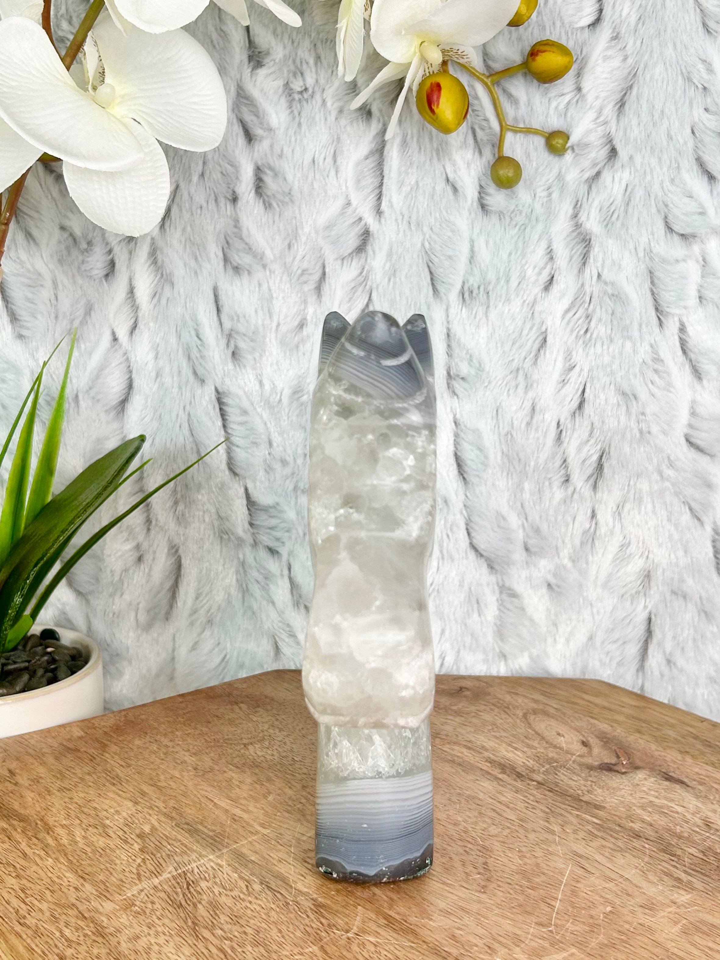 Large Agate Unicorn Carving