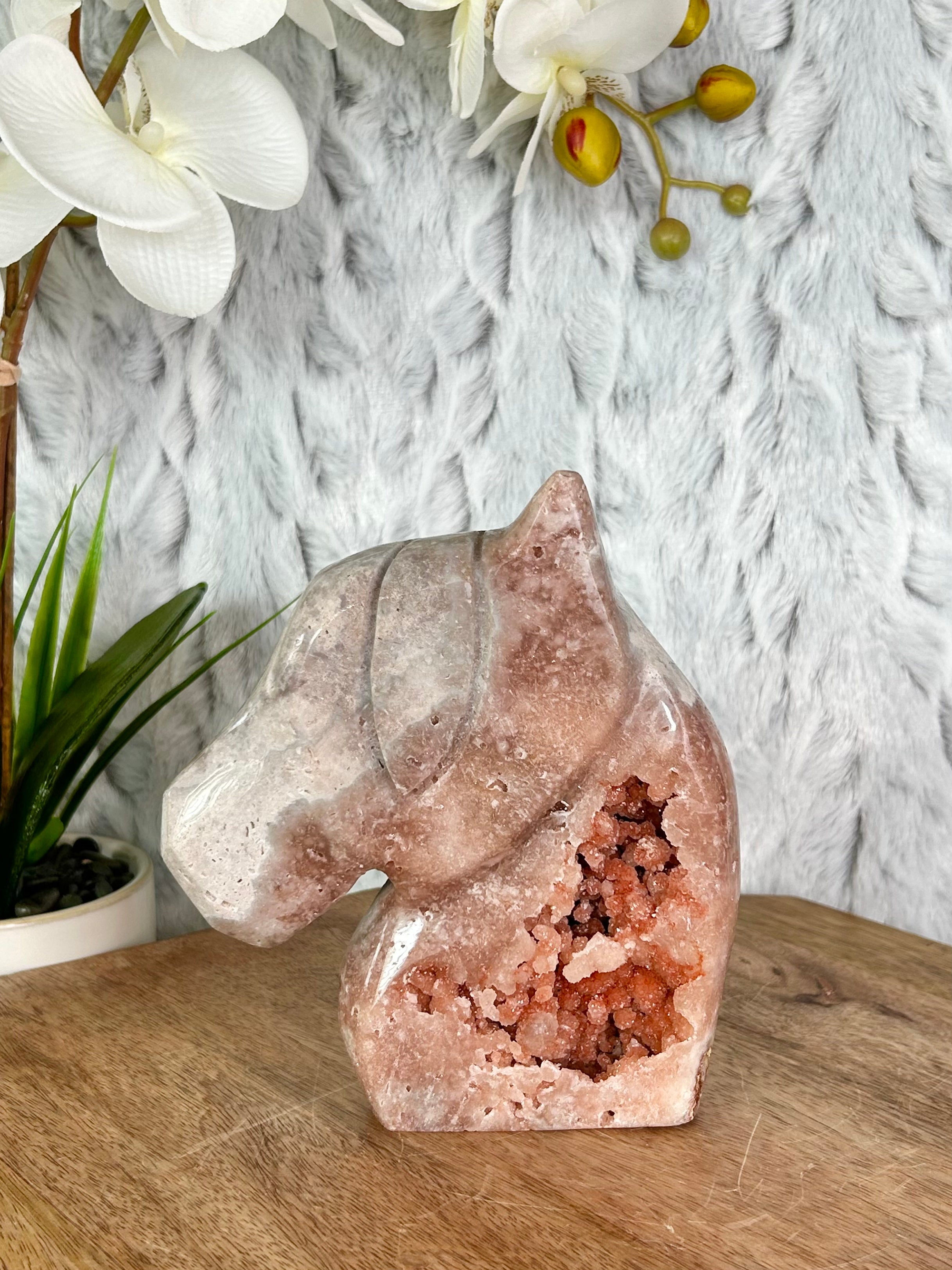 Red Druse Pink Amethyst Horse