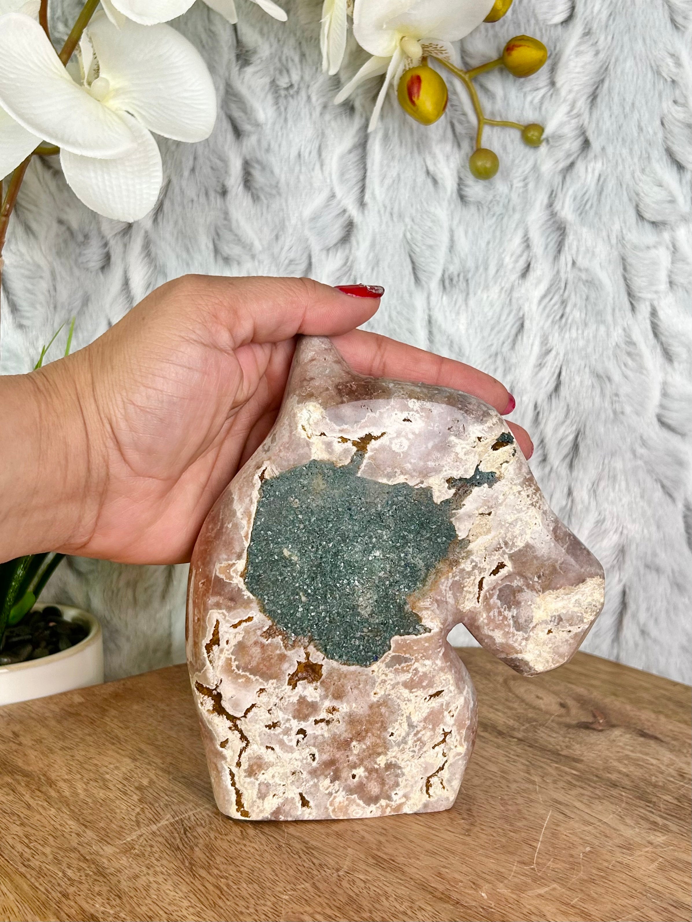 Red Druse Pink Amethyst Horse