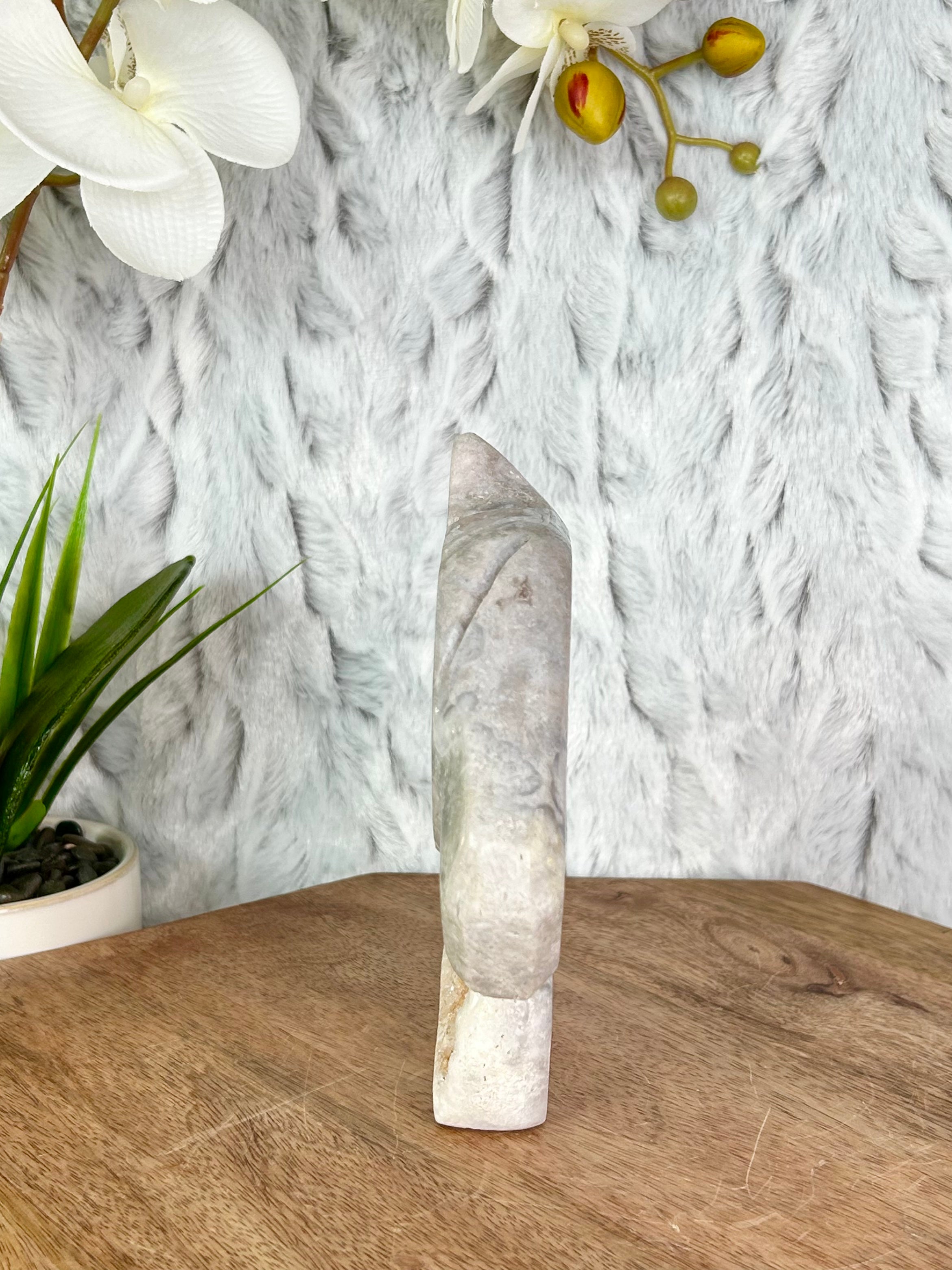 Peach Druse Pink Amethyst Horse