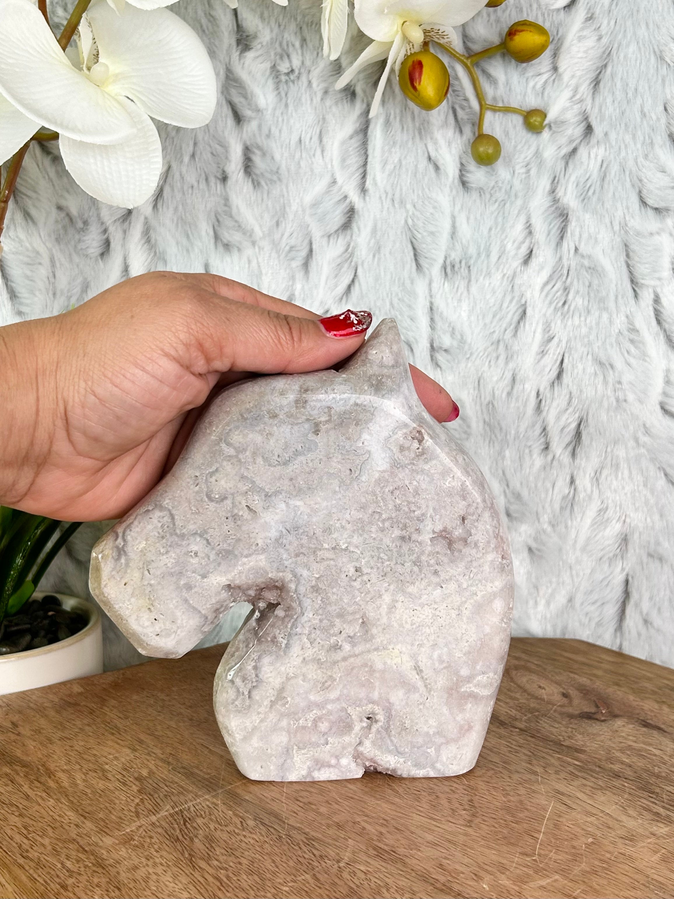 Peach Druse Pink Amethyst Horse