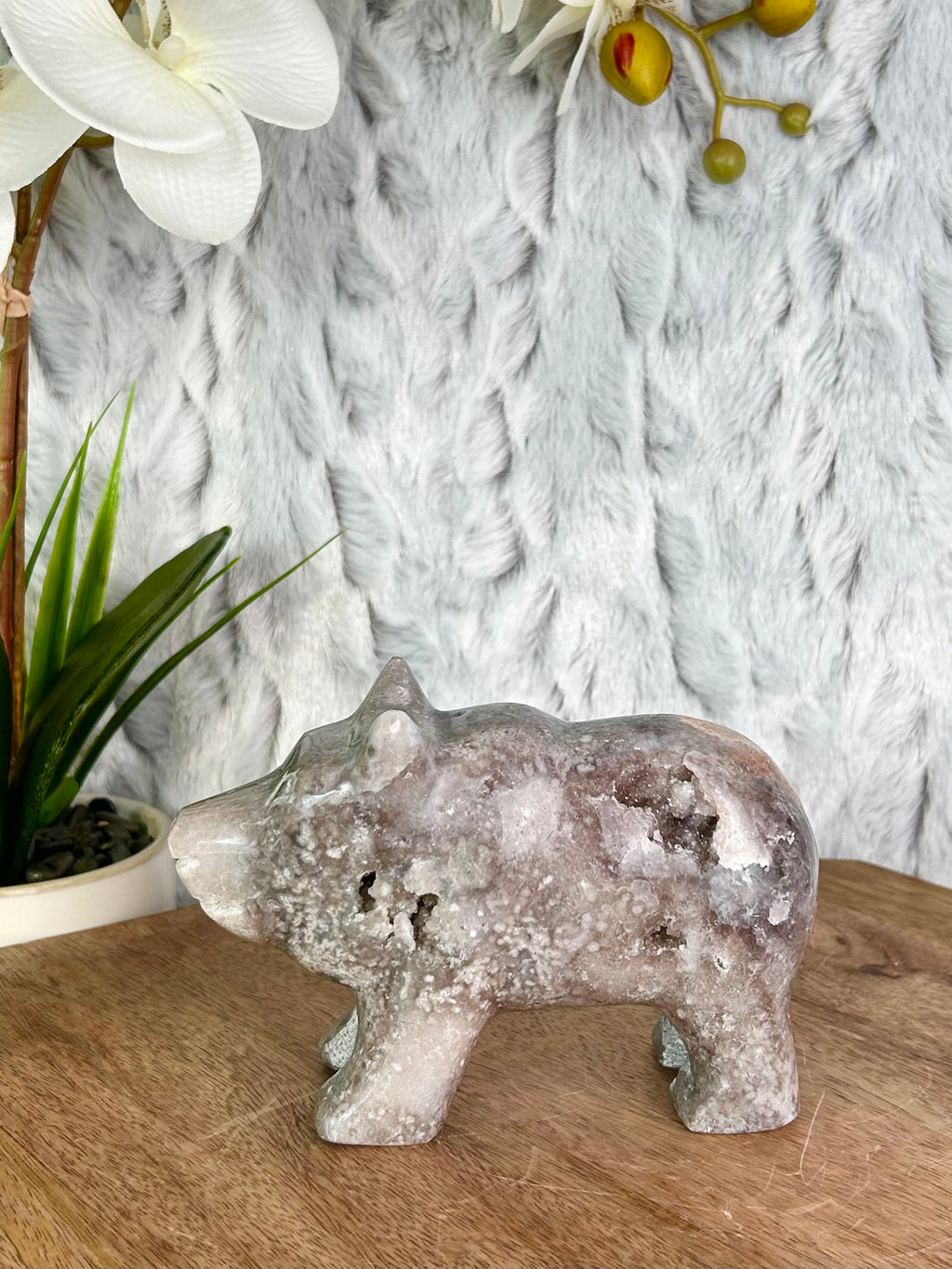 Pink Amethyst Bear