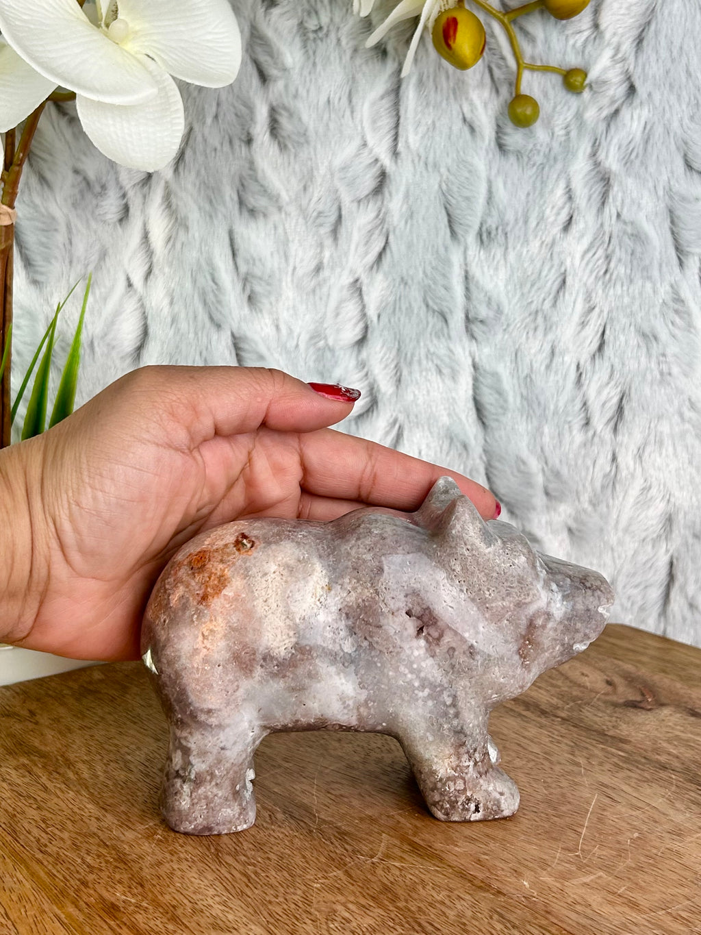 Pink Amethyst Bear