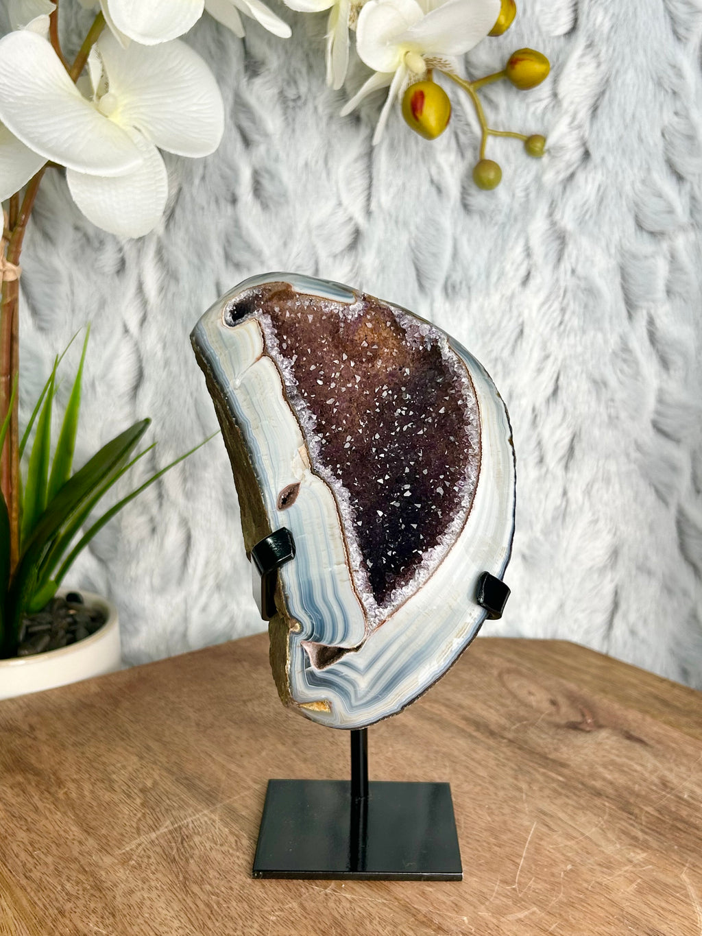 Uruguayan Rainbow Amethyst Geode