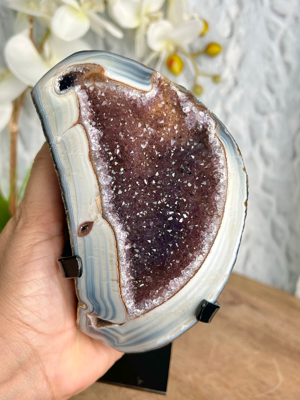 Uruguayan Rainbow Amethyst Geode