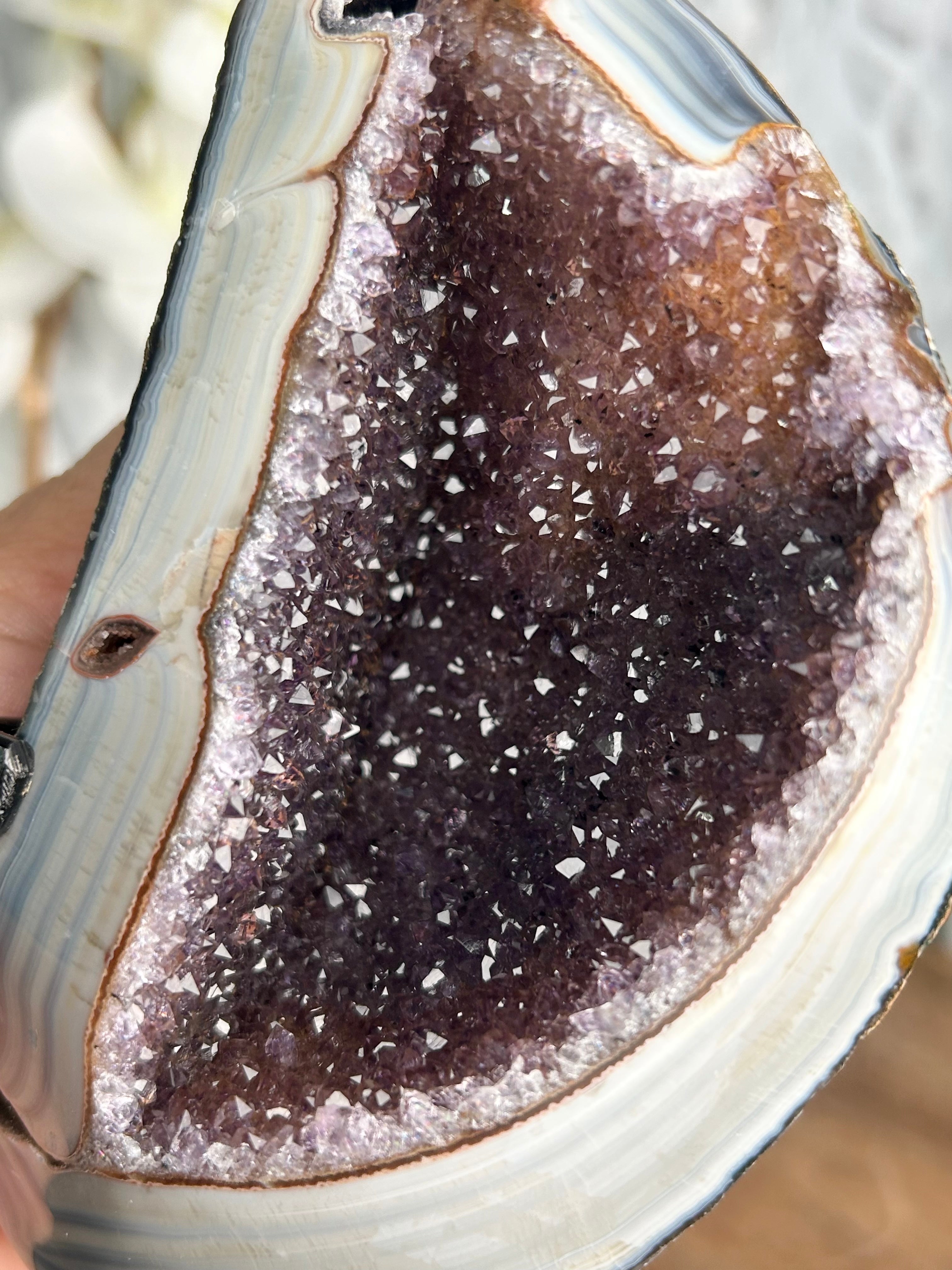 Uruguayan Rainbow Amethyst Geode