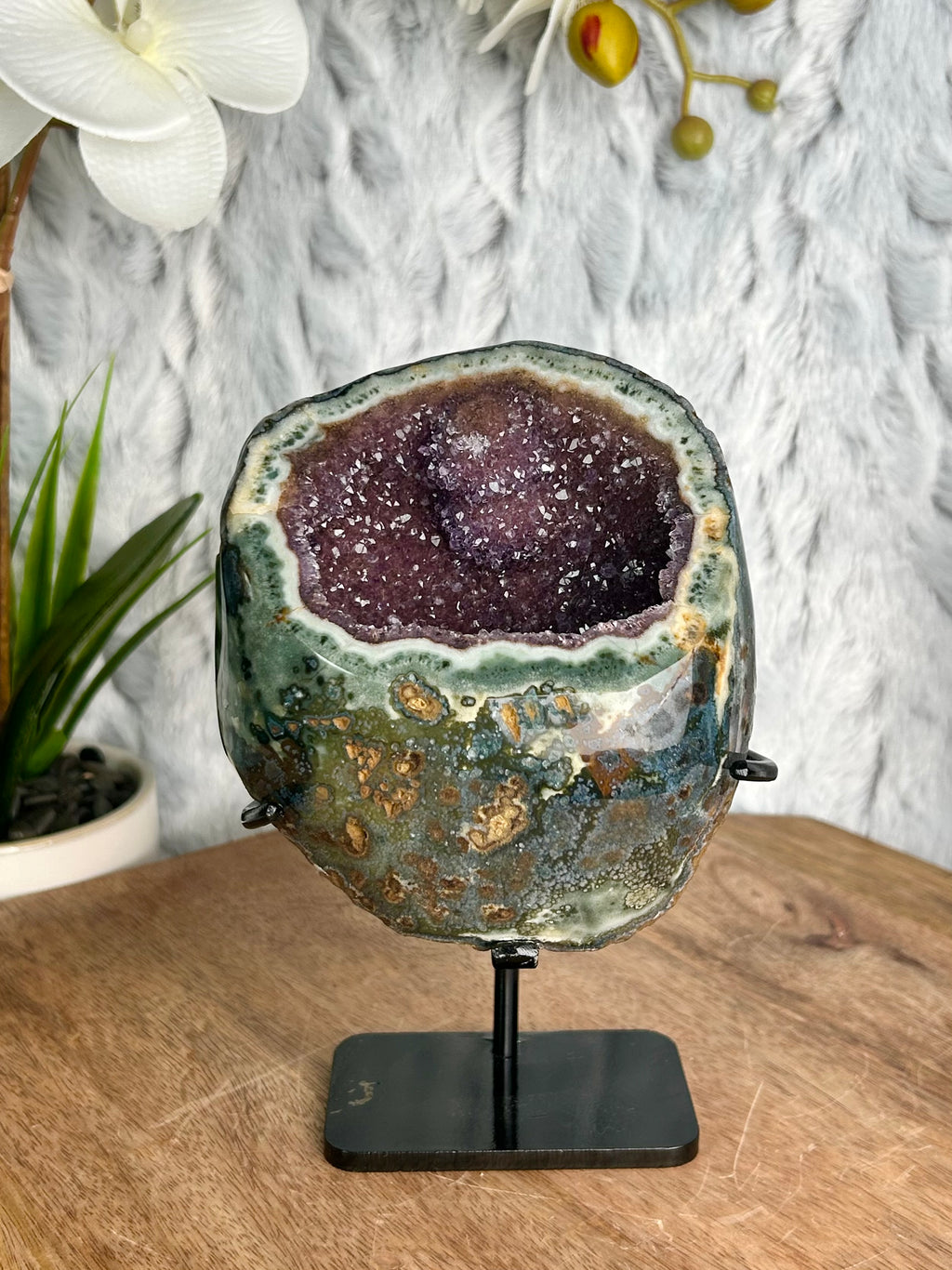 Uruguayan Rainbow Amethyst Geode