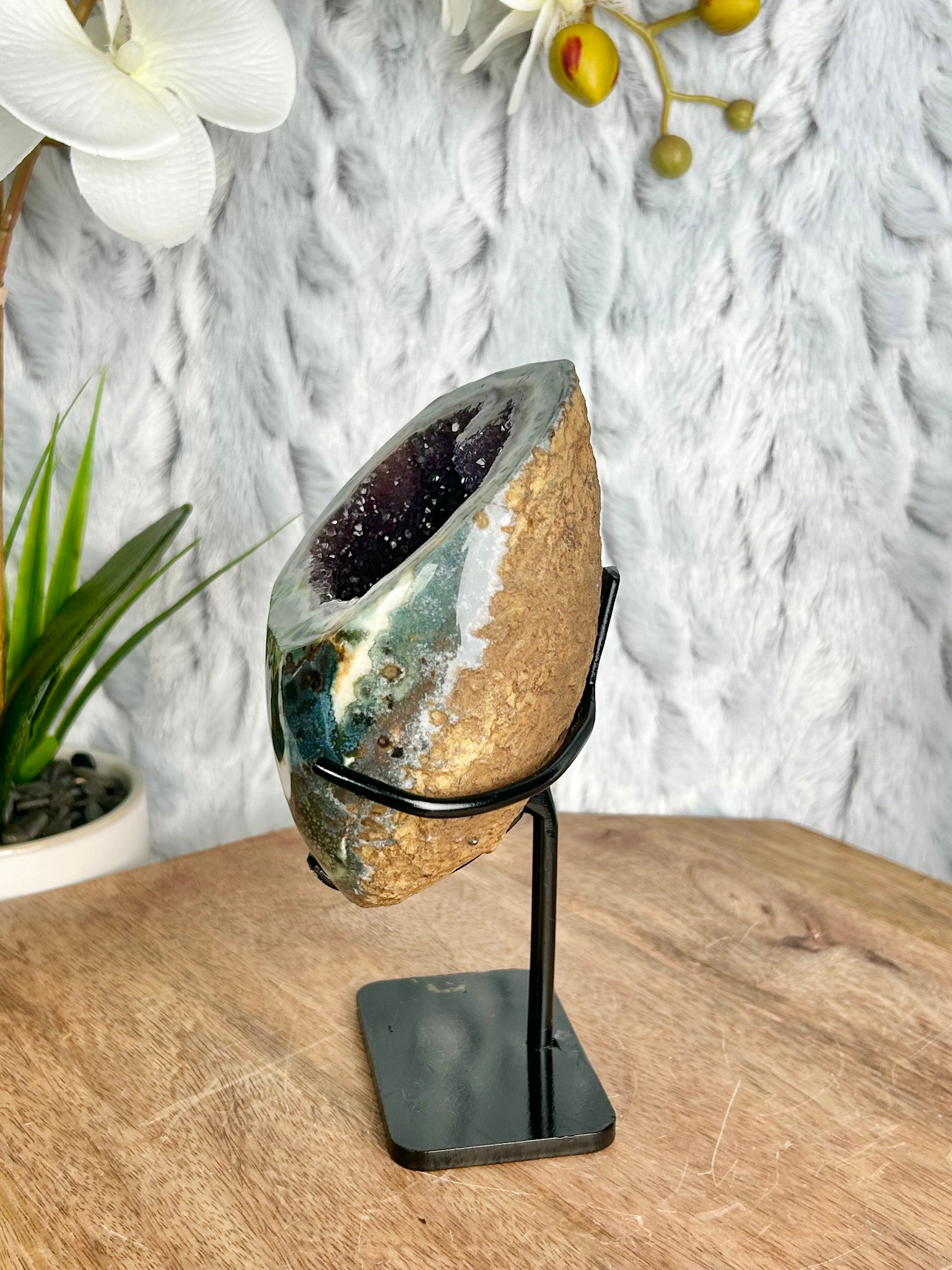 Uruguayan Rainbow Amethyst Geode