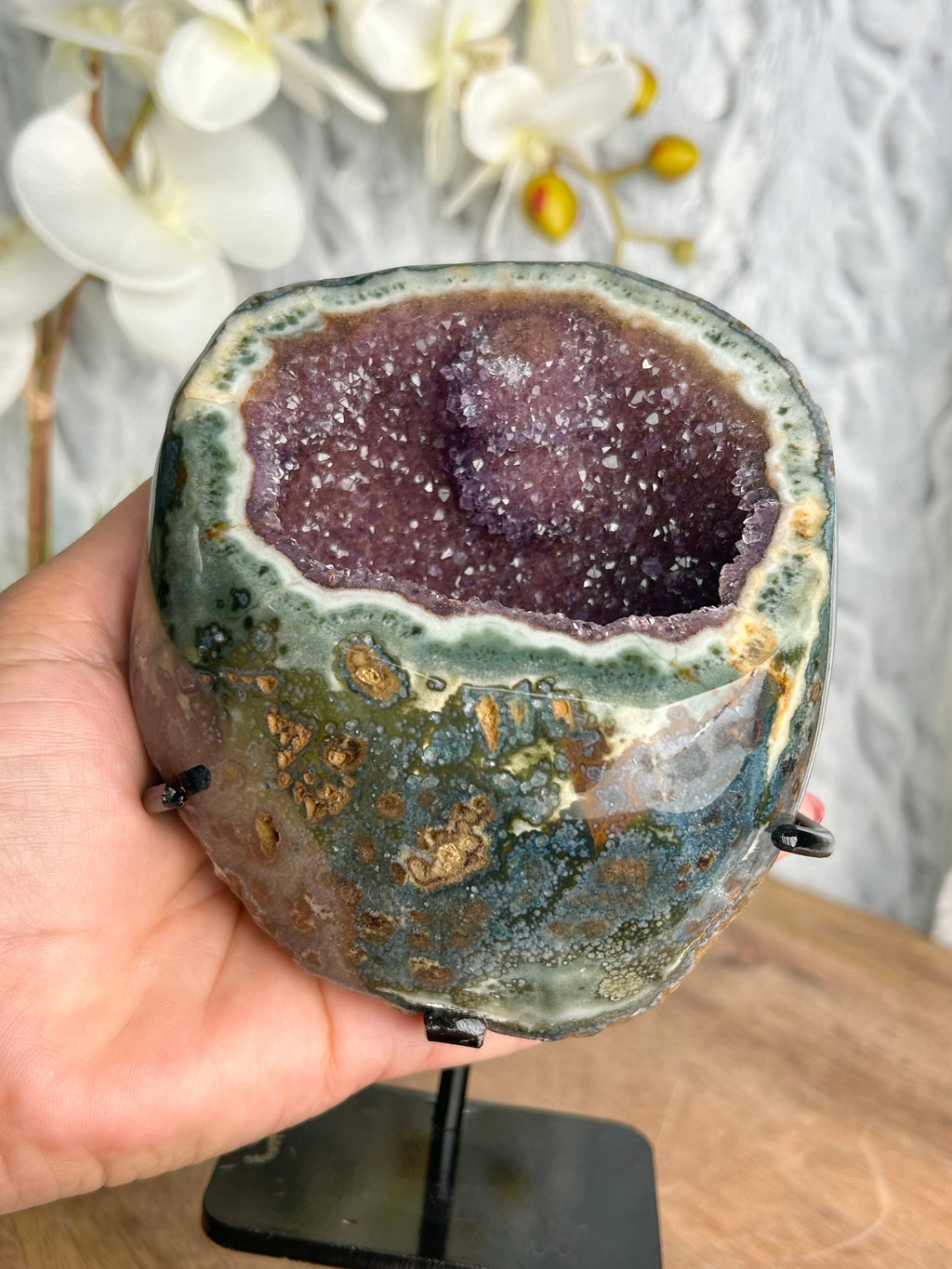Uruguayan Rainbow Amethyst Geode