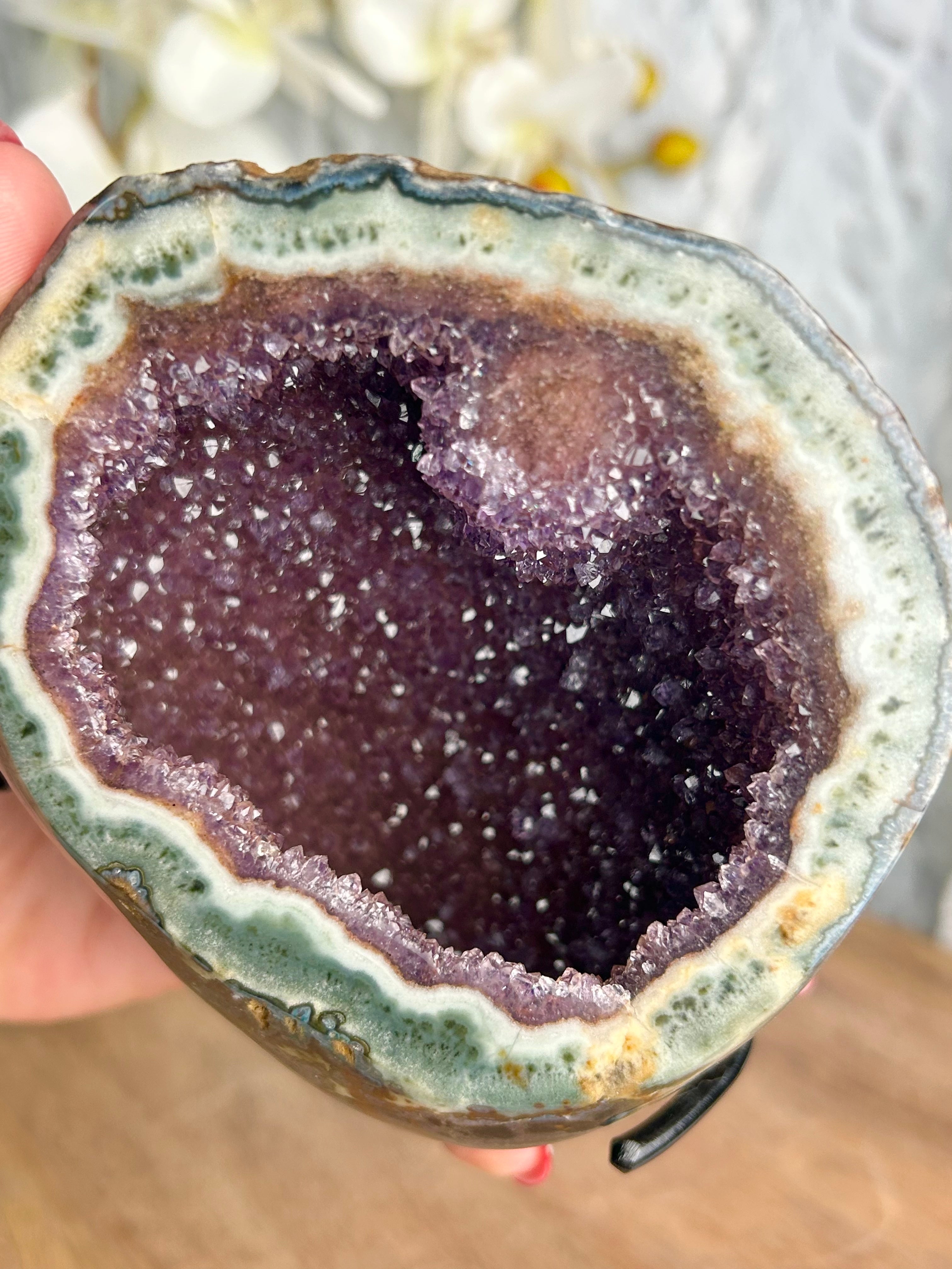 Uruguayan Rainbow Amethyst Geode
