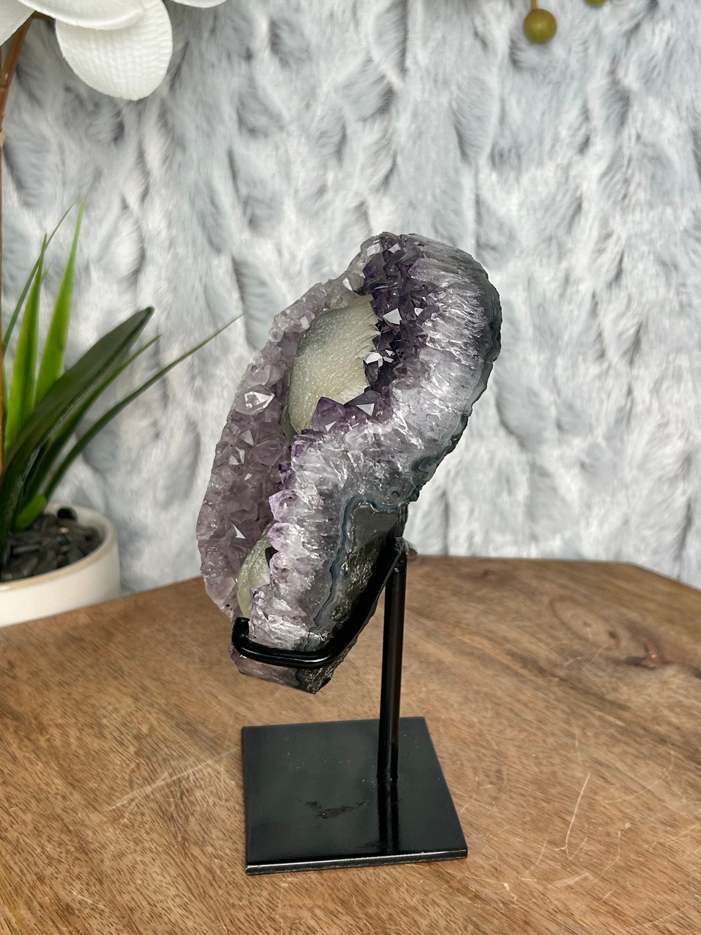Uruguayan Amethyst Geode with Calcite