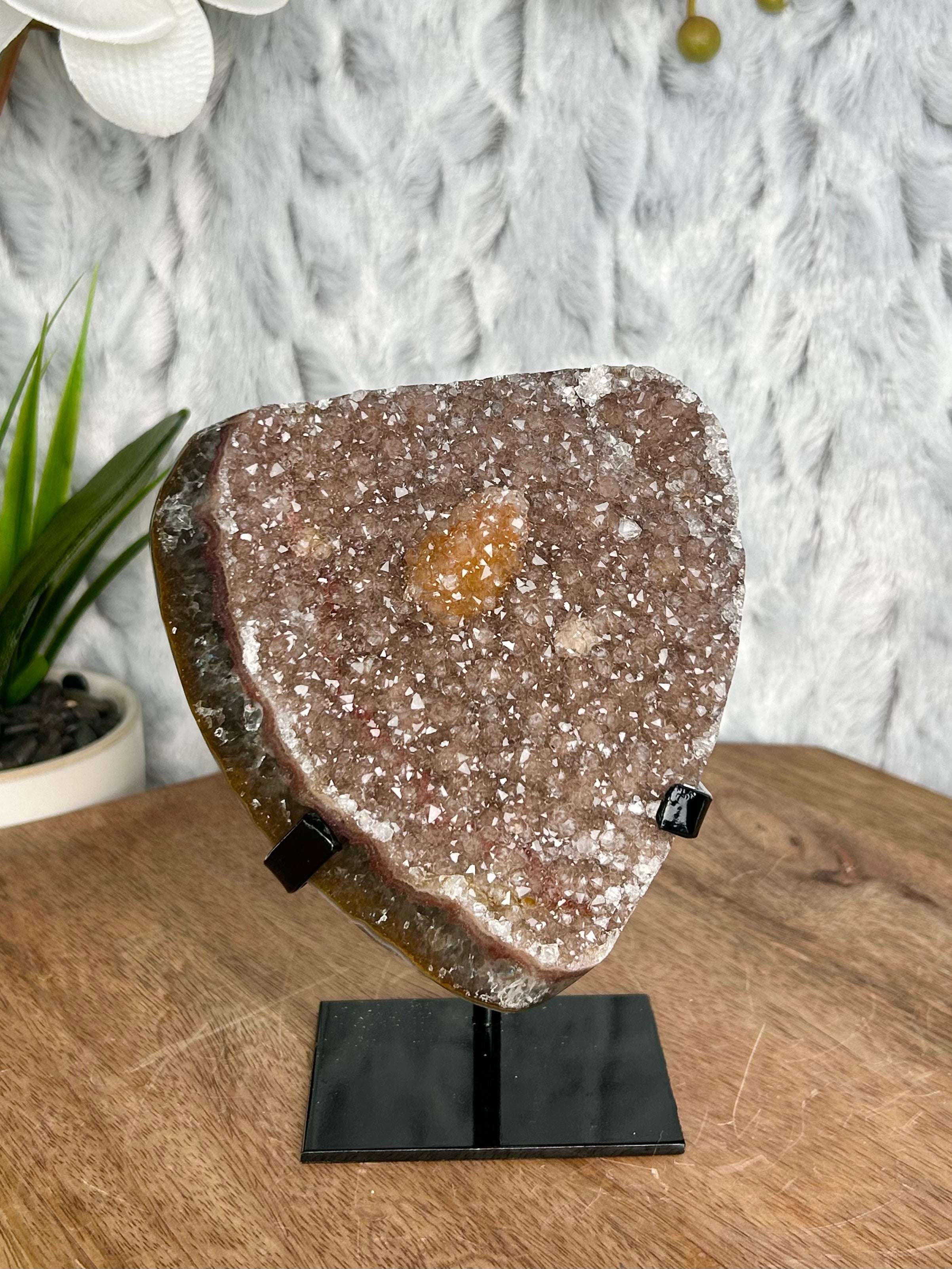 Uruguayan Rainbow Amethyst with Unique Calcite