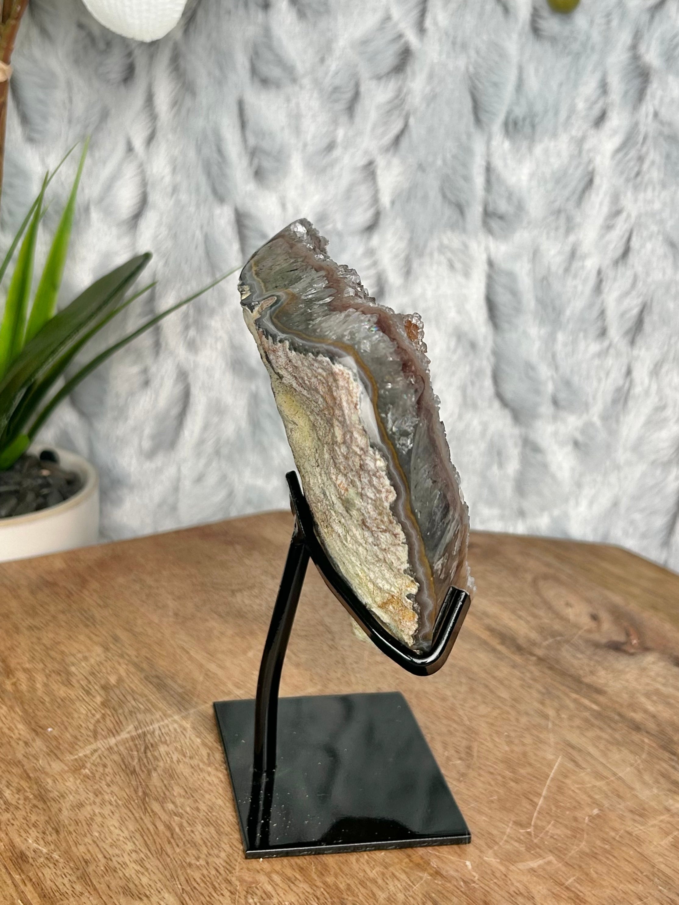 Uruguayan Rainbow Amethyst with Unique Calcite