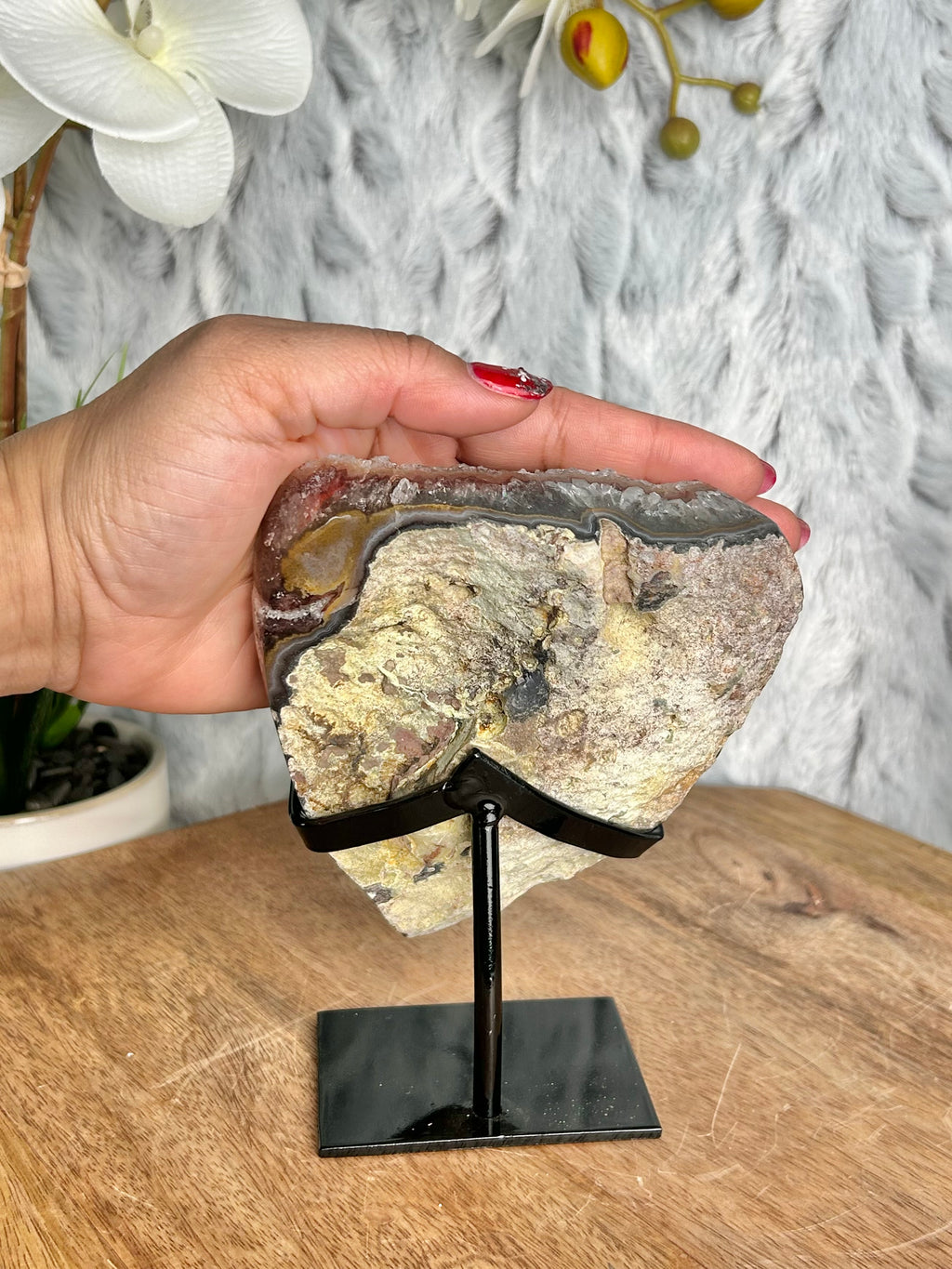 Uruguayan Rainbow Amethyst with Unique Calcite