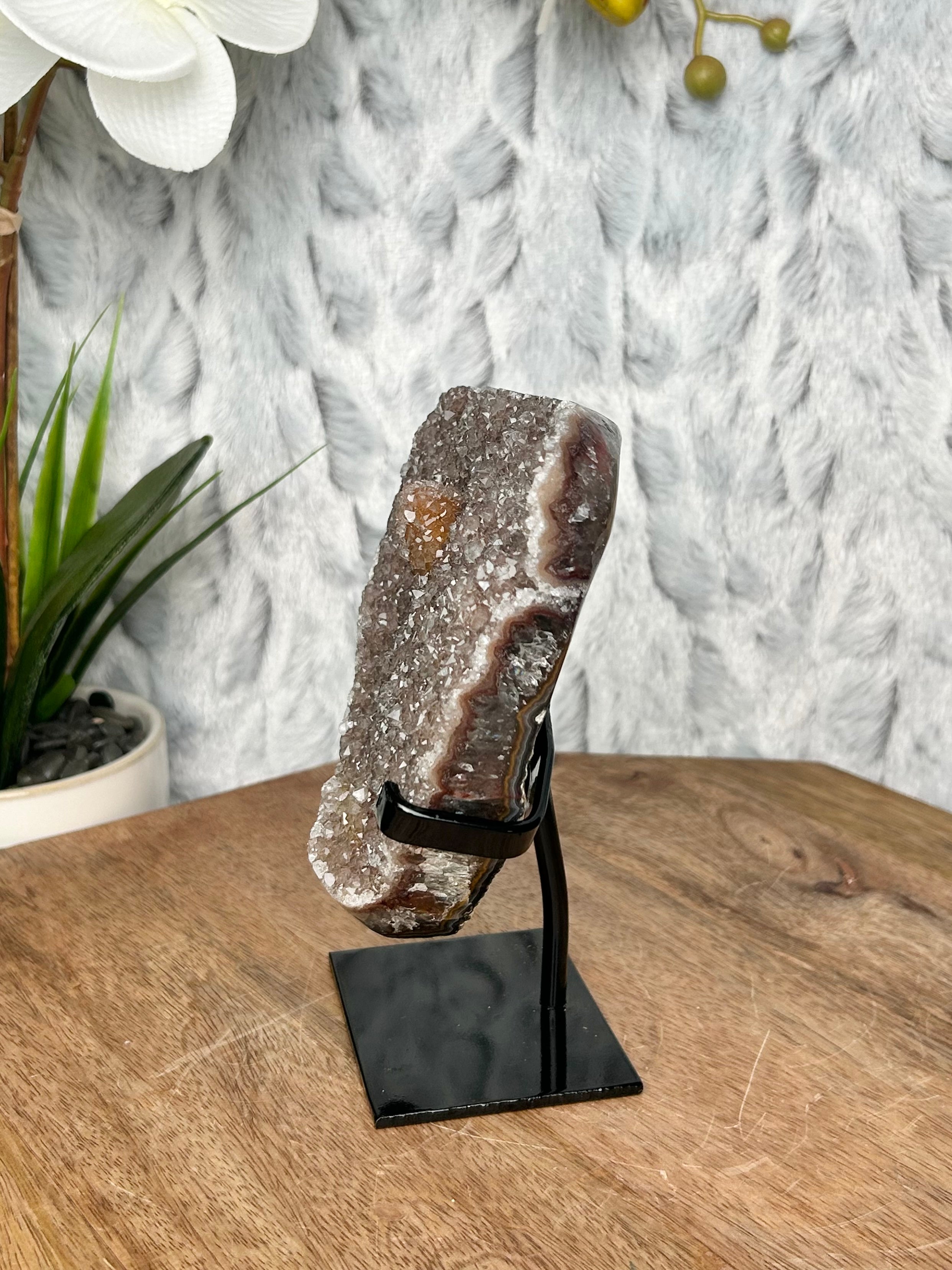 Uruguayan Rainbow Amethyst with Unique Calcite