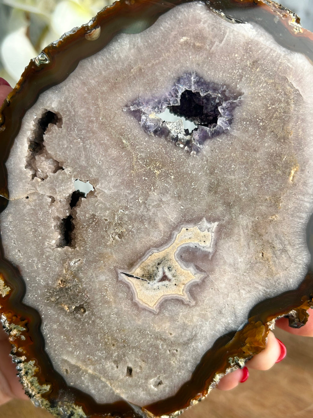 Unique Agate Slab with Amethyst