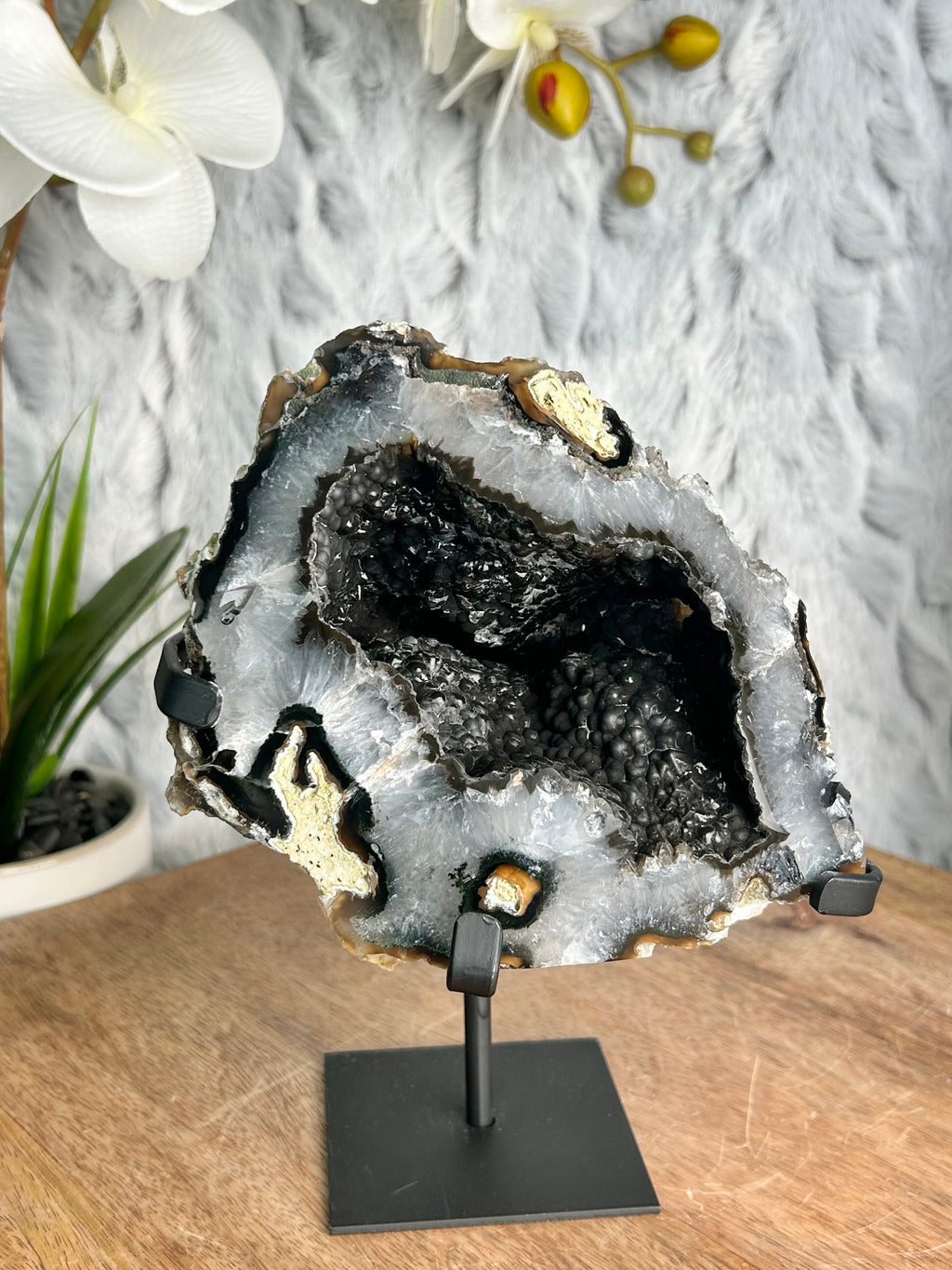 Matte Black Agate Geode