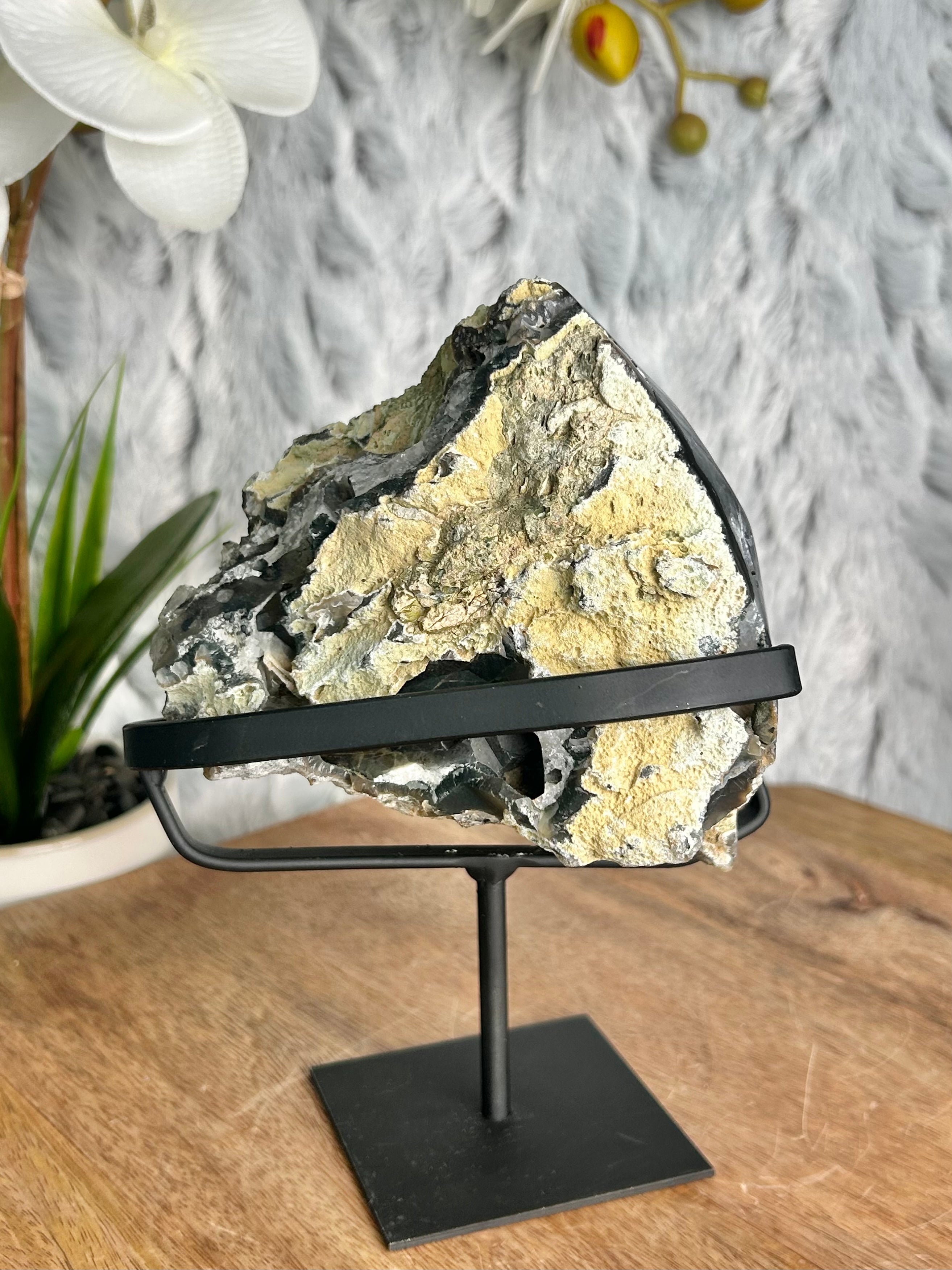 Matte Black Agate Geode