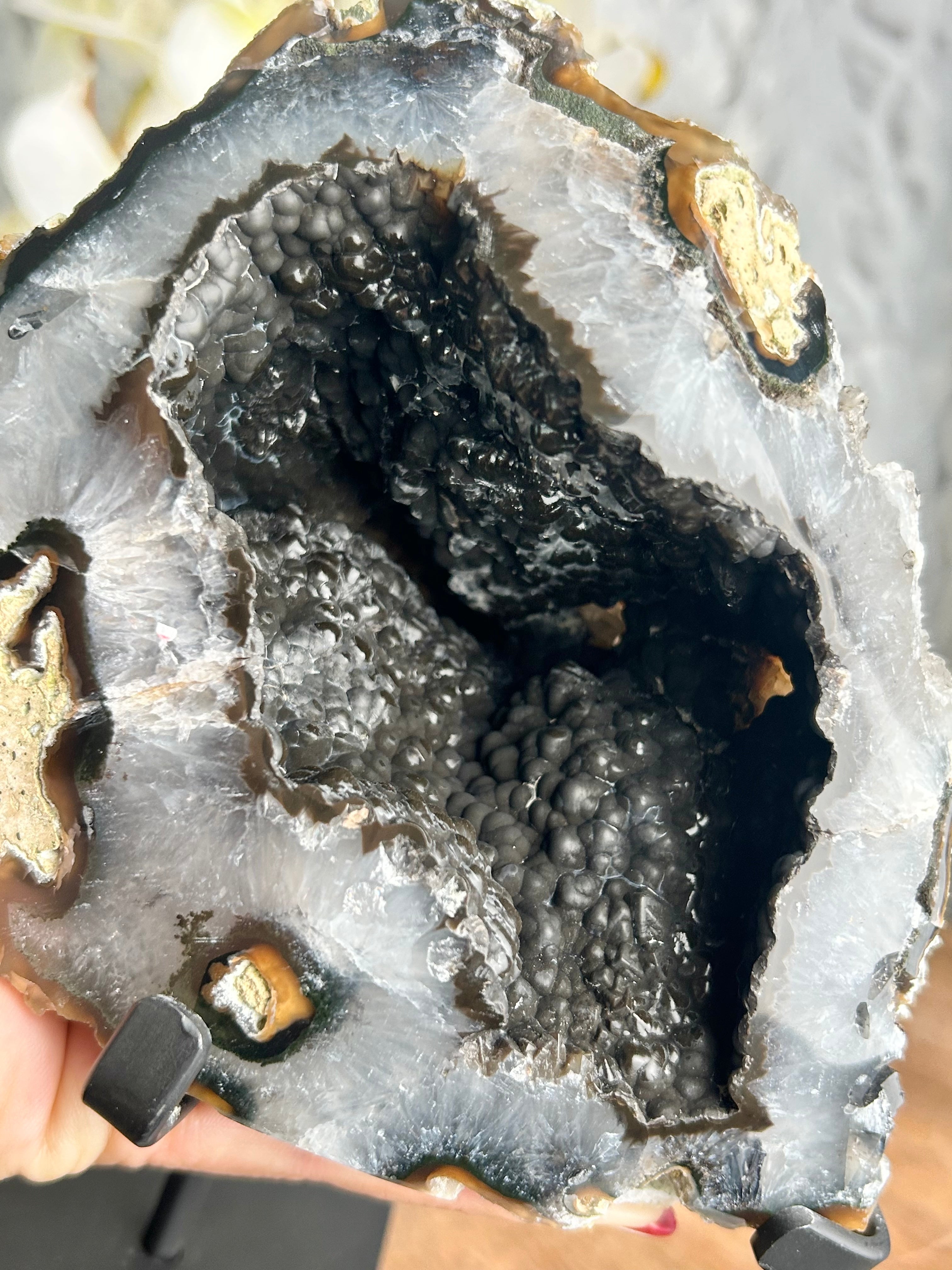 Matte Black Agate Geode