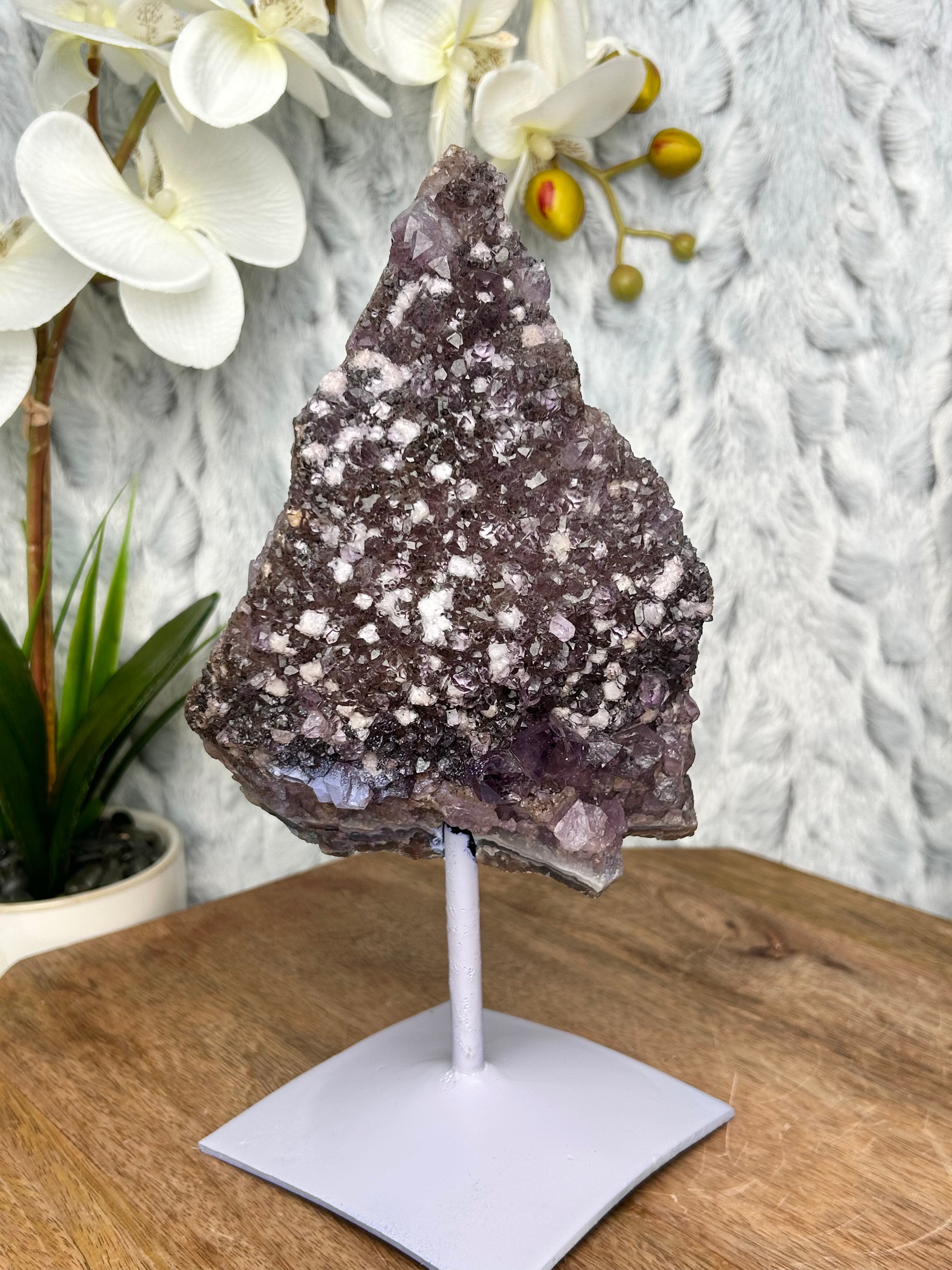 Rare Amethyst Cluster with Cristobalite