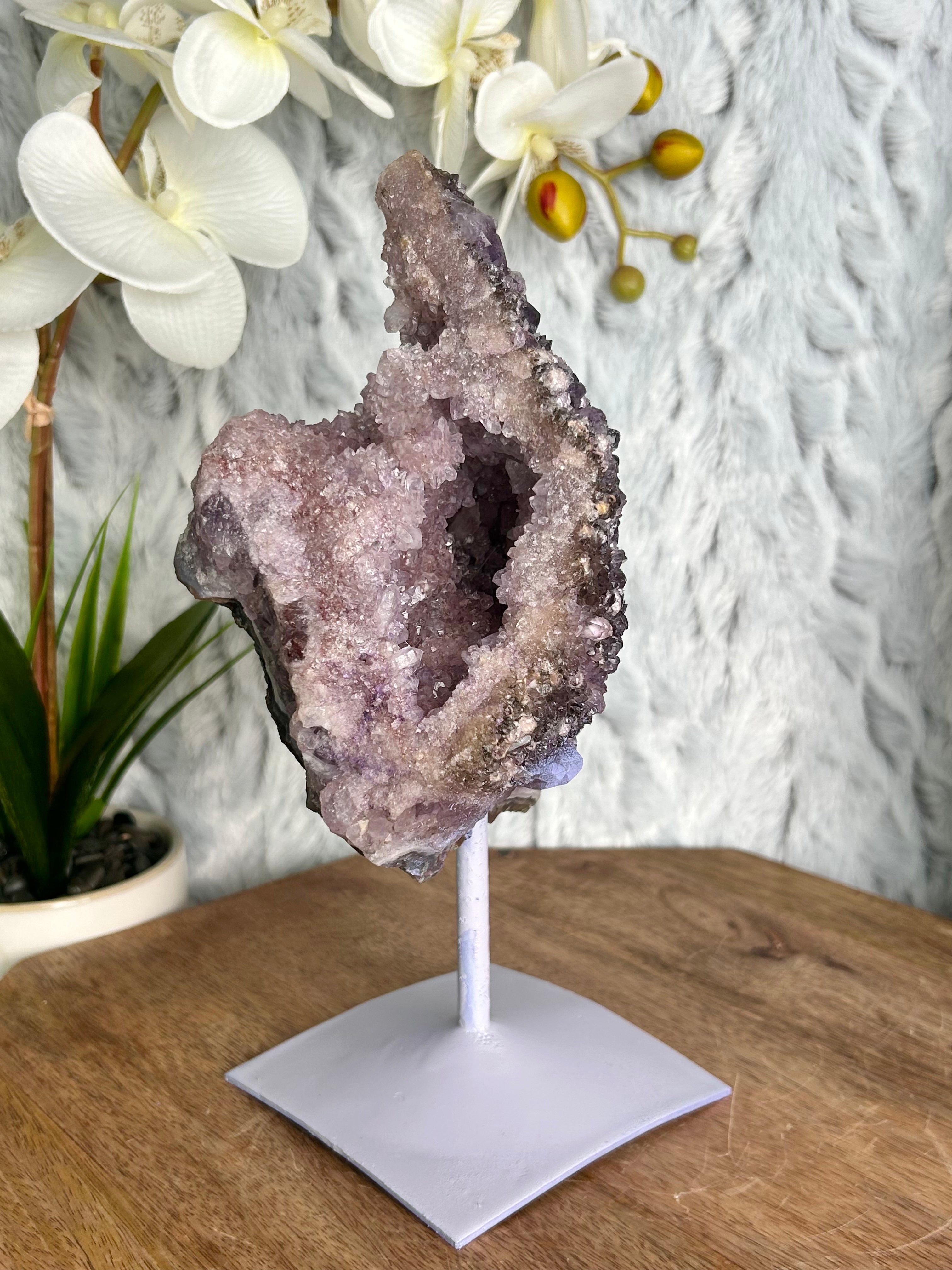 Rare Amethyst Cluster with Cristobalite