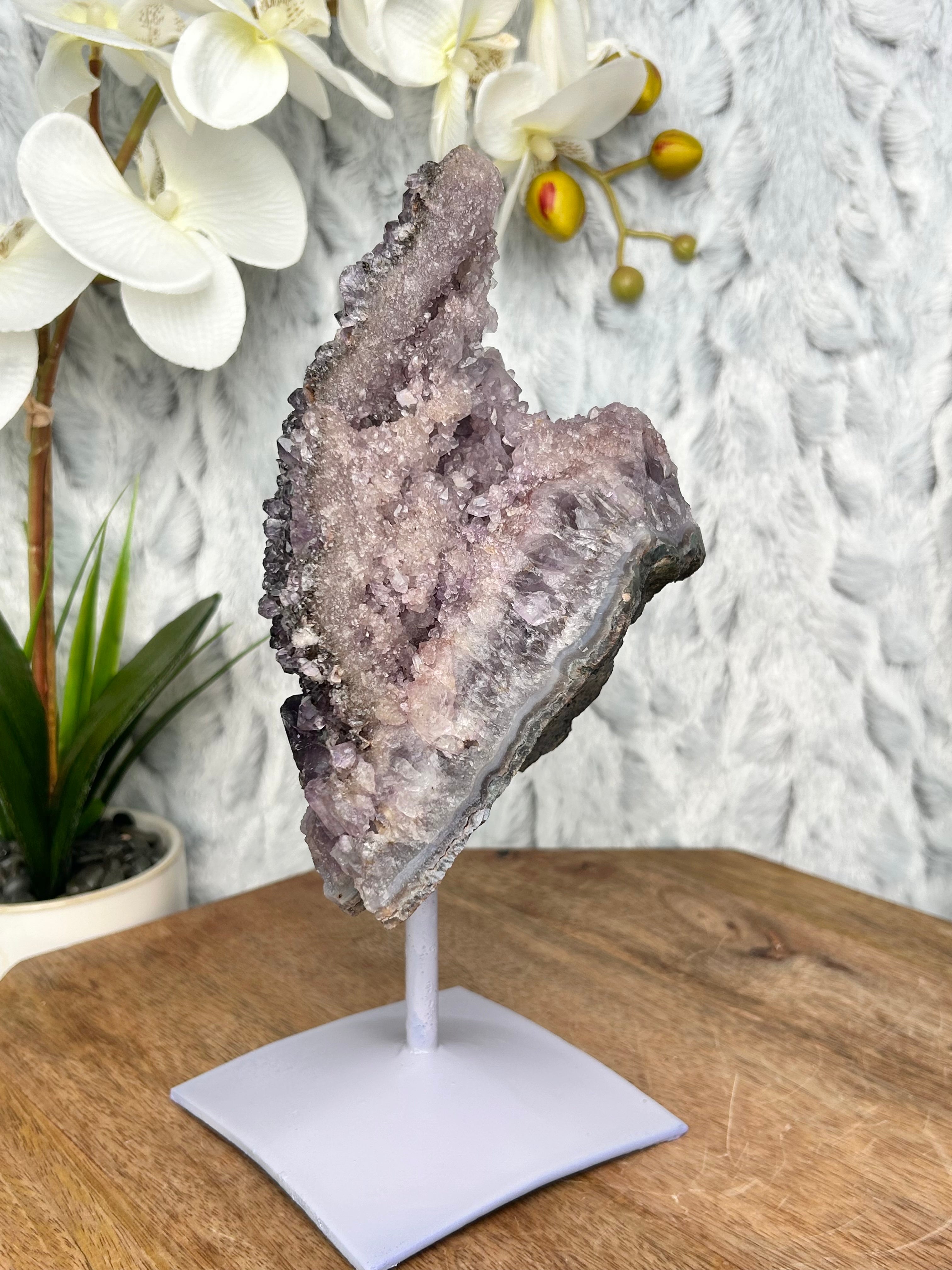 Rare Amethyst Cluster with Cristobalite