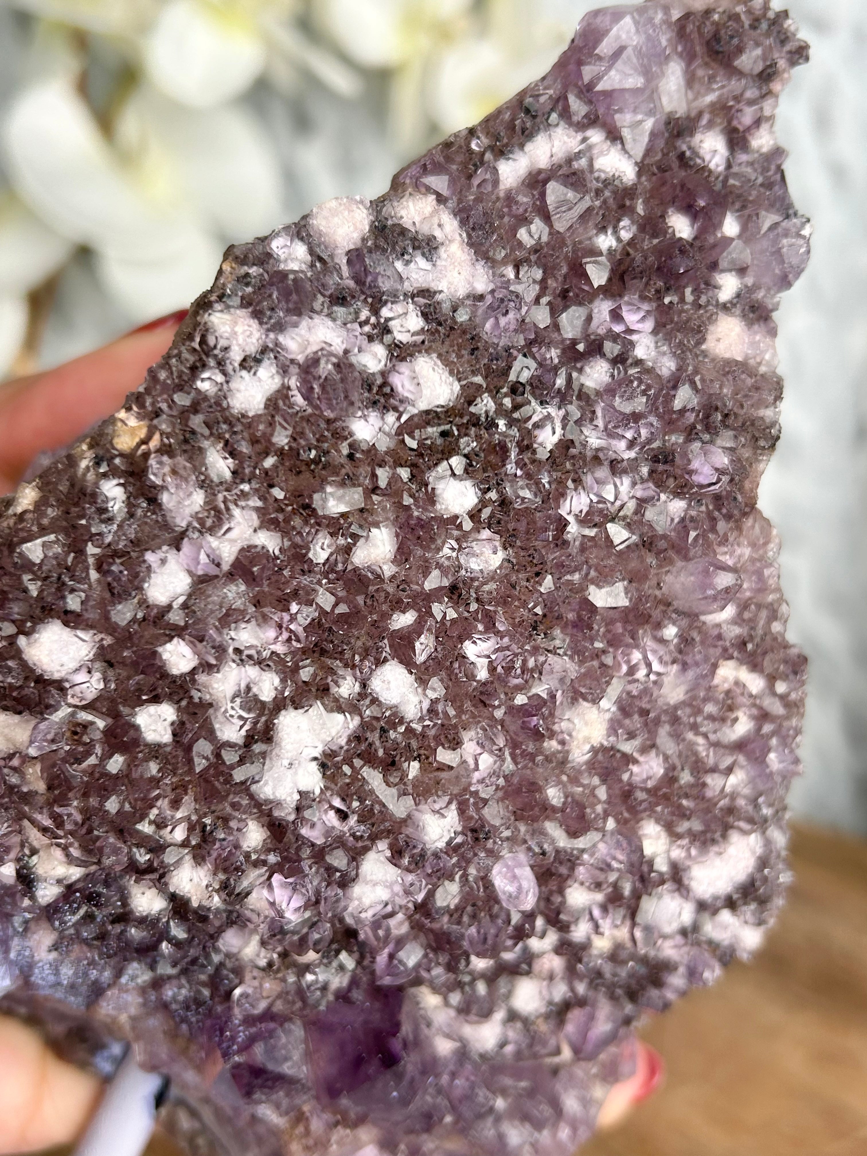 Rare Amethyst Cluster with Cristobalite