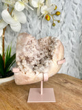 Large Pink Amethyst Freeform on stand