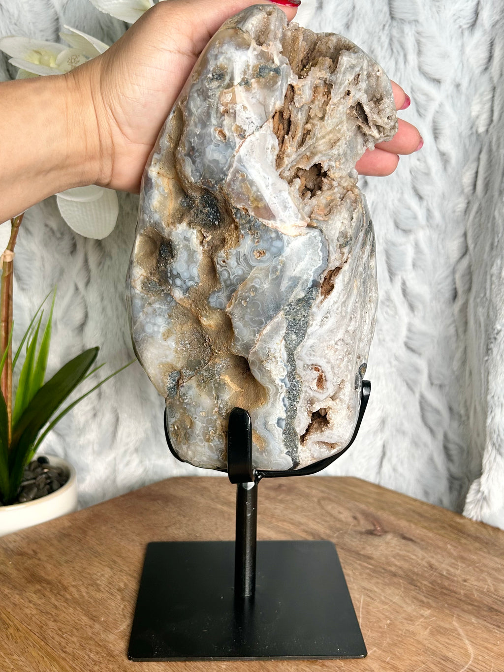 Large Druzy Agate Geode Freeform