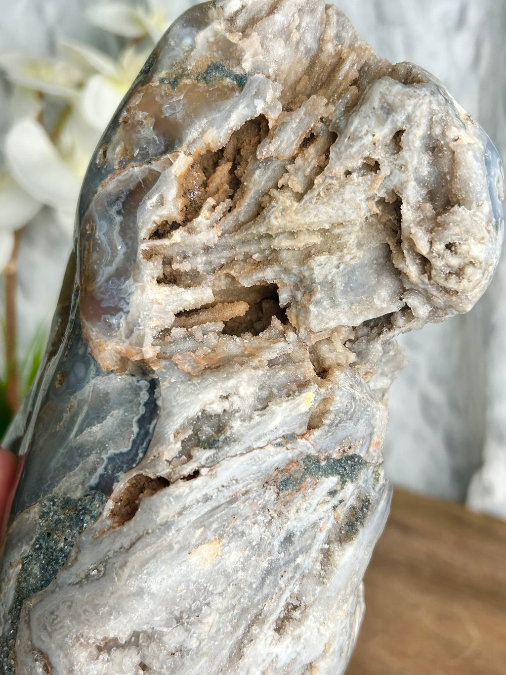 Large Druzy Agate Geode Freeform