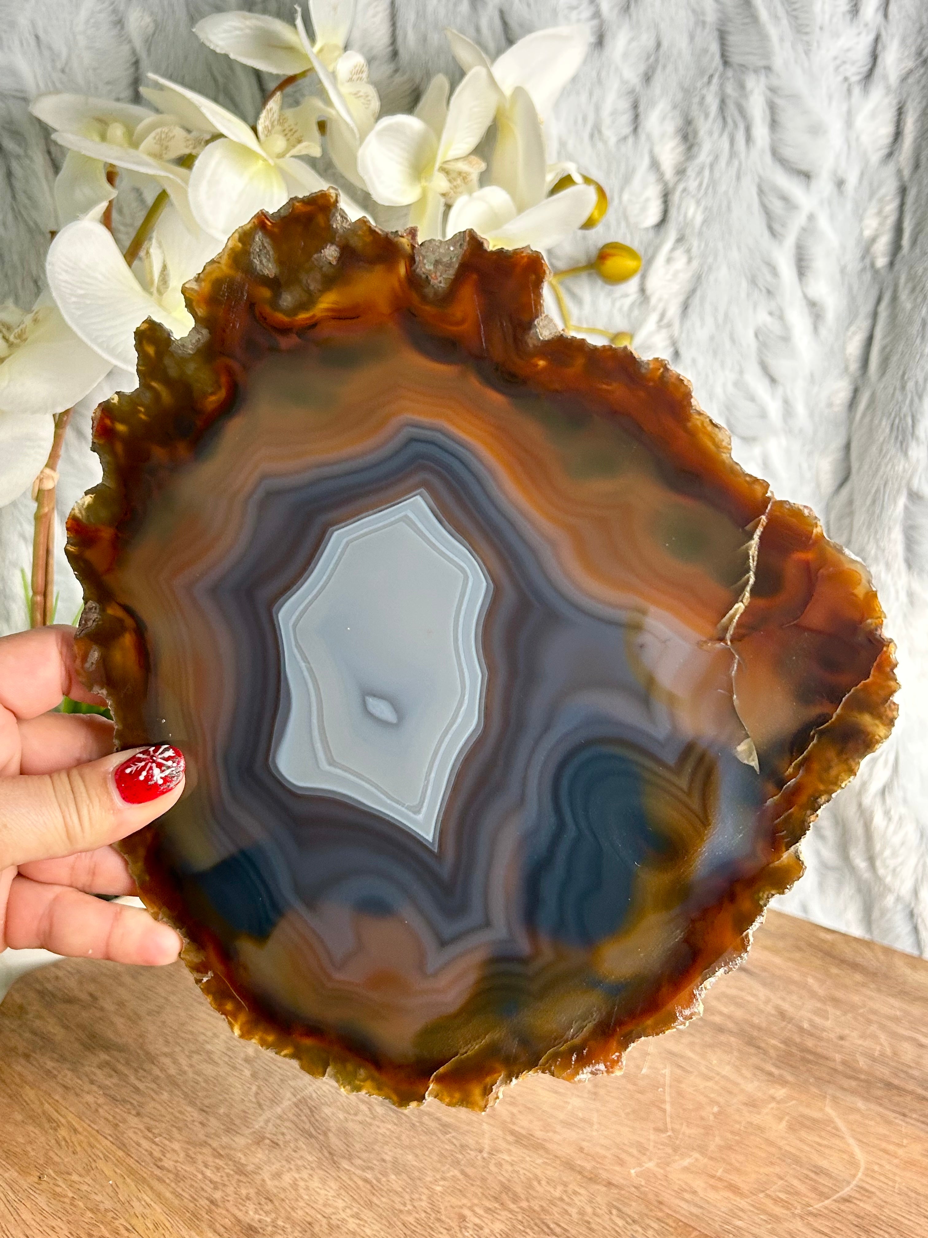 HQ Agate Slice on stand
