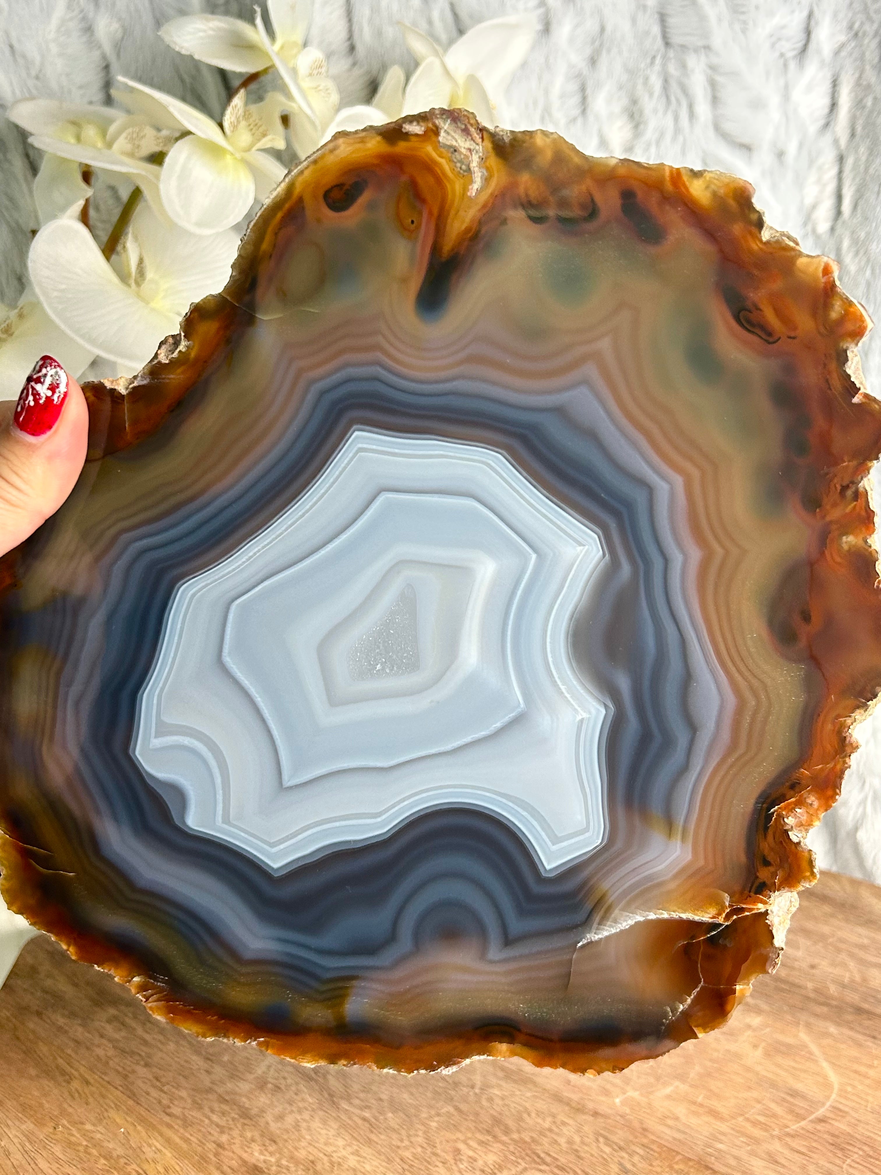 HQ Agate Slice on stand