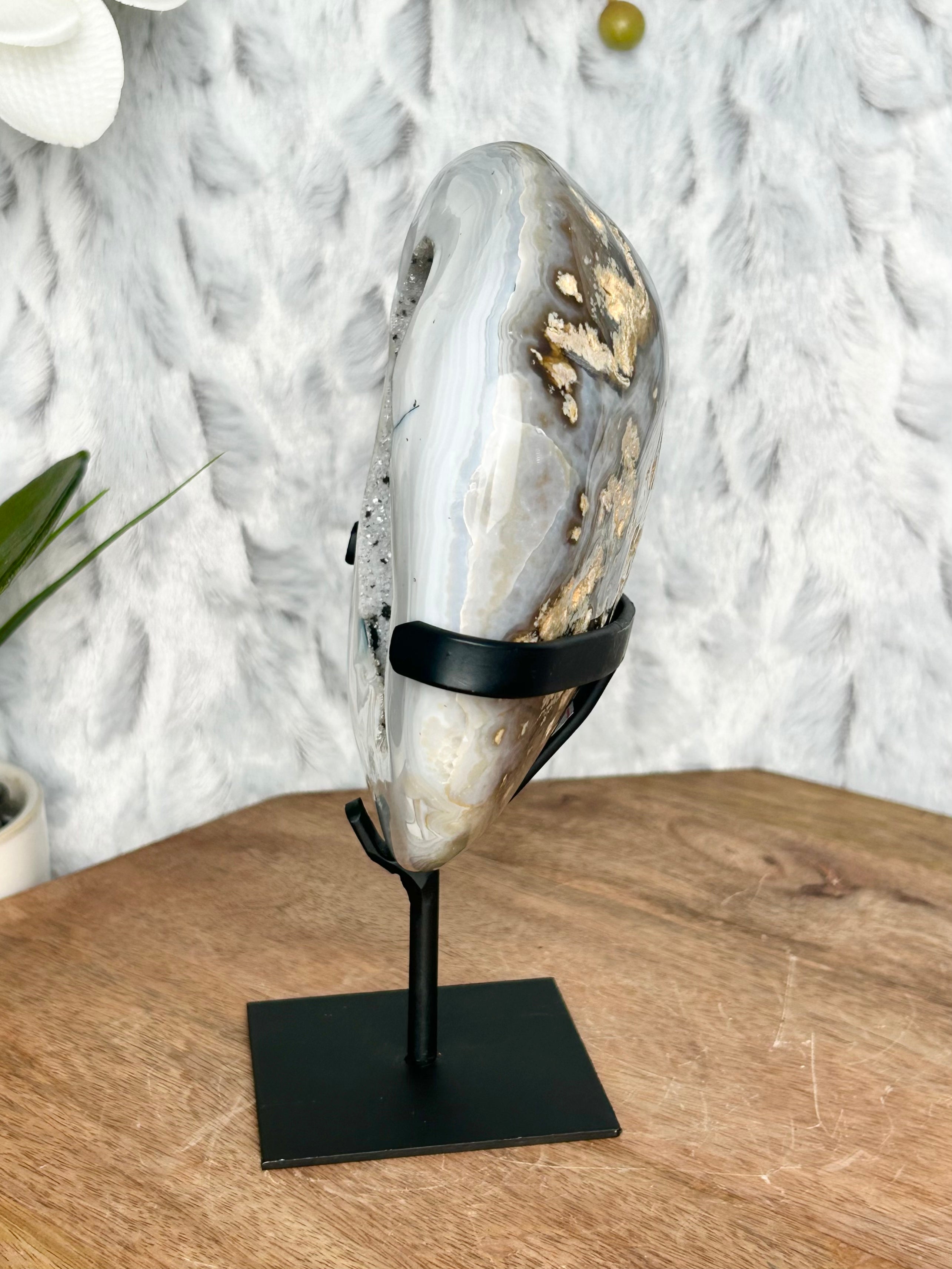 Agate Geode on stand