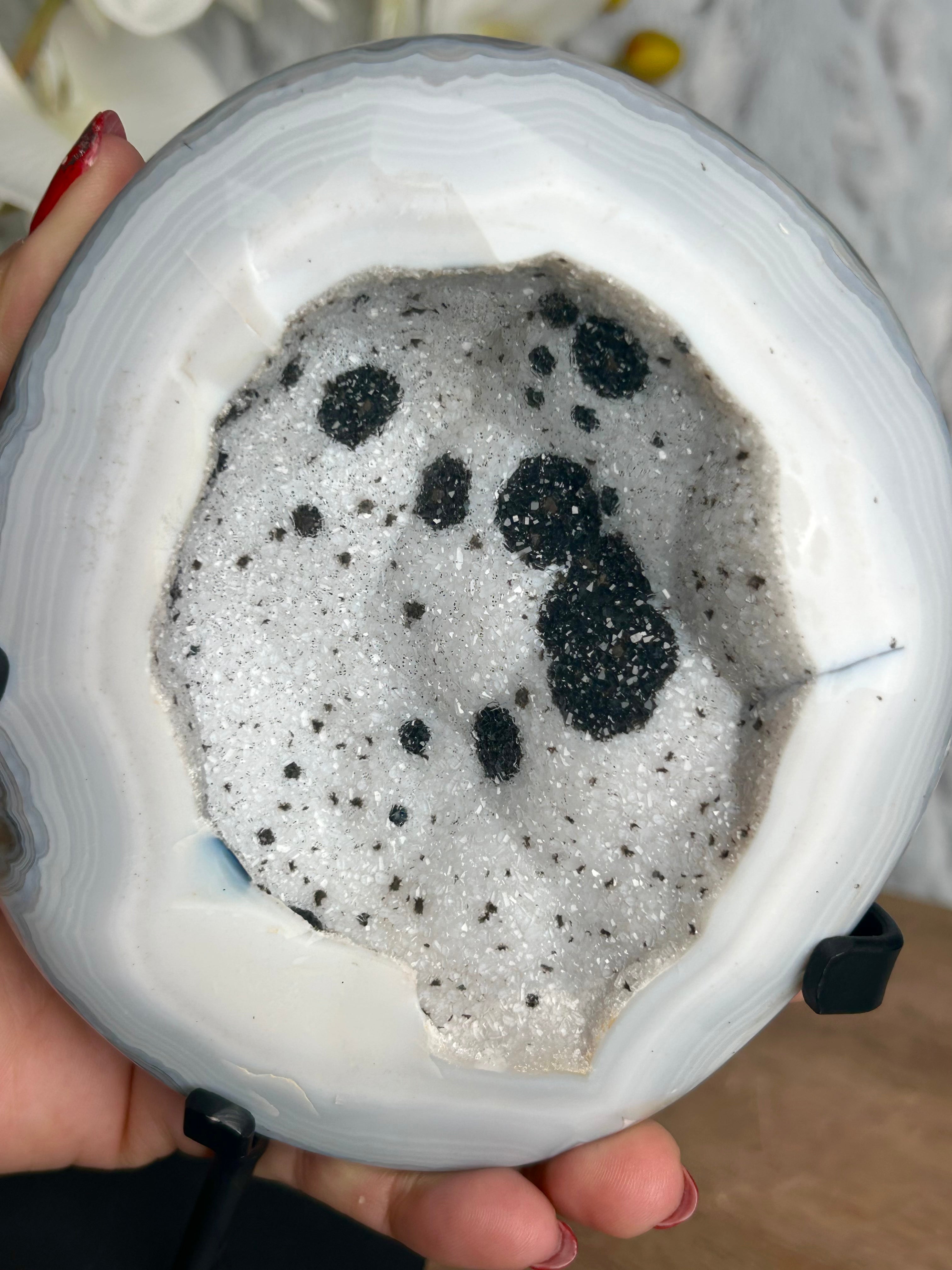 Agate Geode on stand